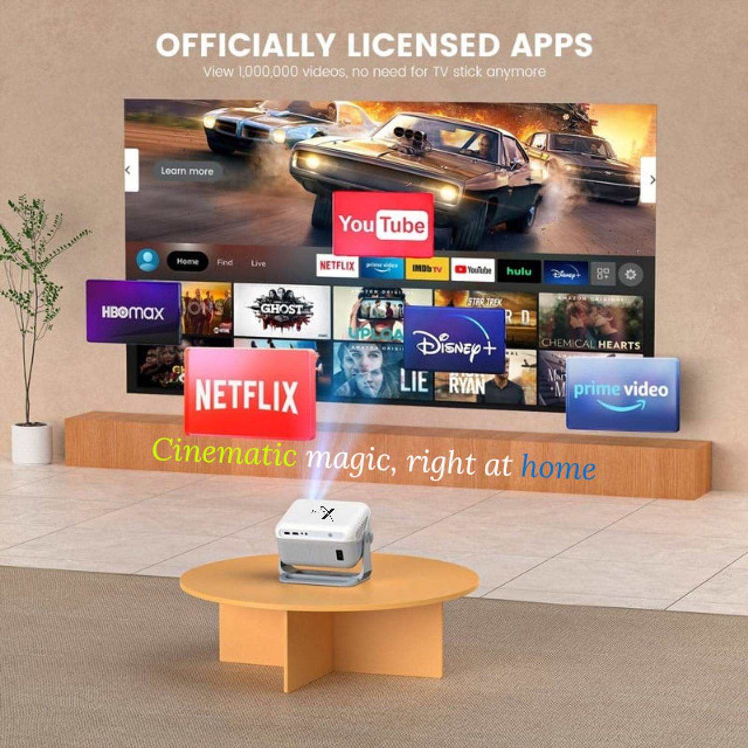 BeamX Shark 4K HDR Dolby Portable Projector - Image 2