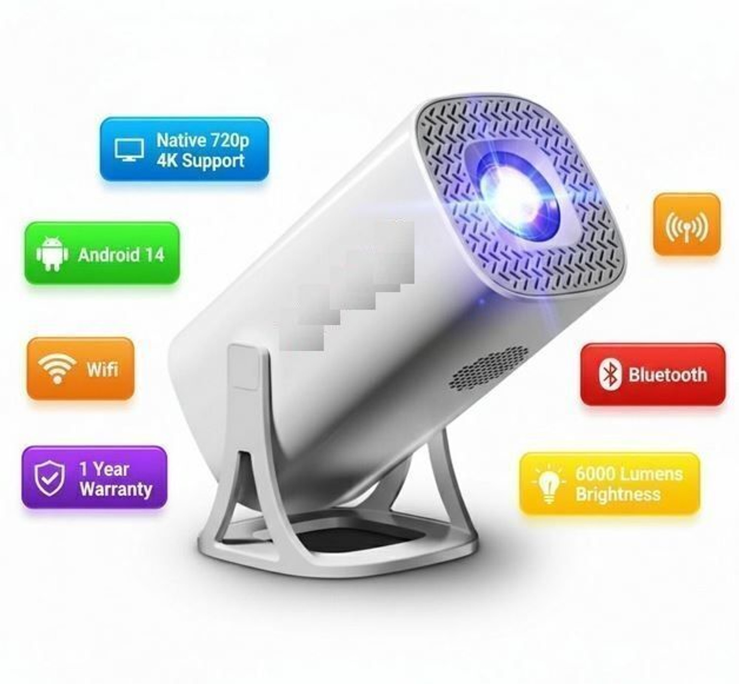Image of Nexscan S40 4K Support Native HD Smart Android 14 |6000 Lumens|Wifi |BT | Auto Keystone (6000 lm / 1 Speaker / Wireless / Remote Controller) Portable Projector