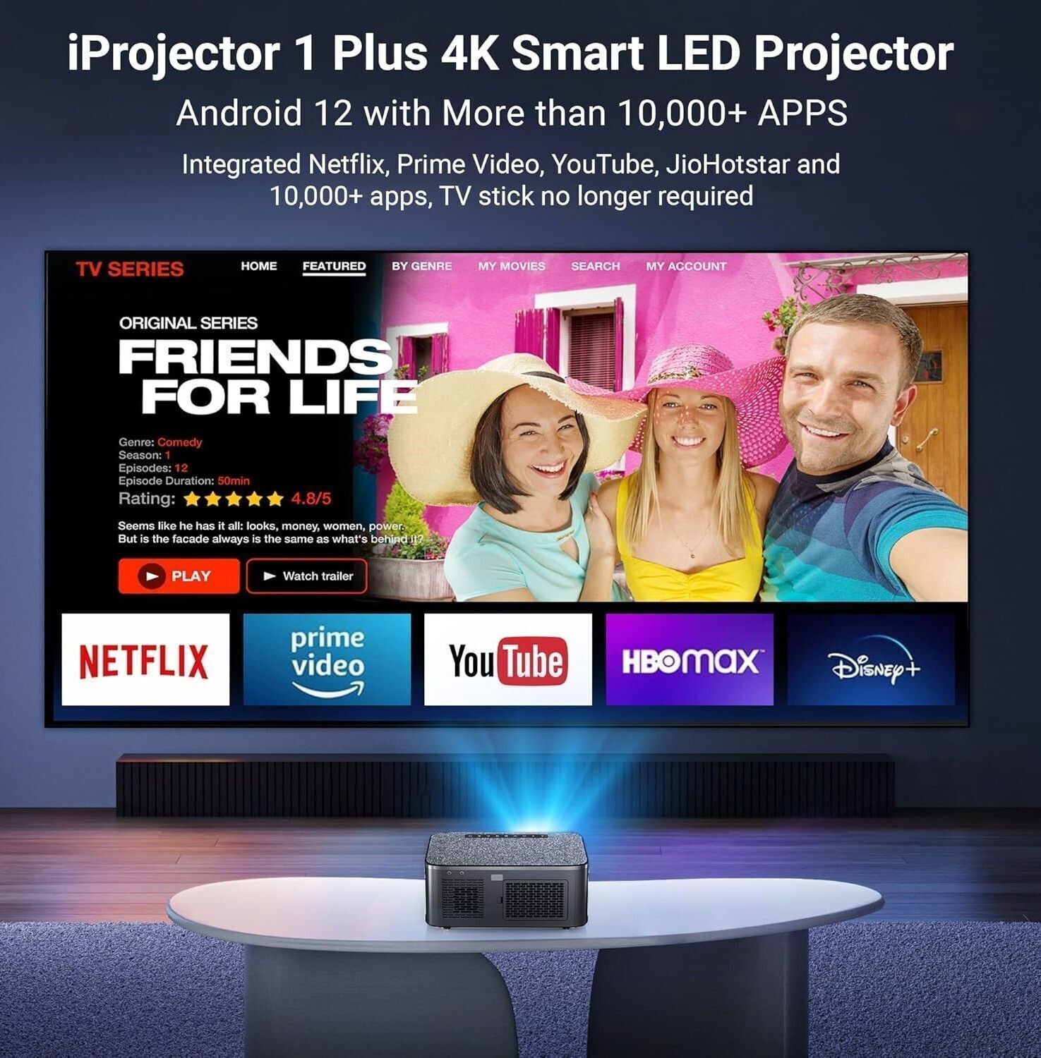 Image of XElectron iProjector 1 Plus (20000 lm / 1 Speaker / Wireless / Remote Controller) Projector