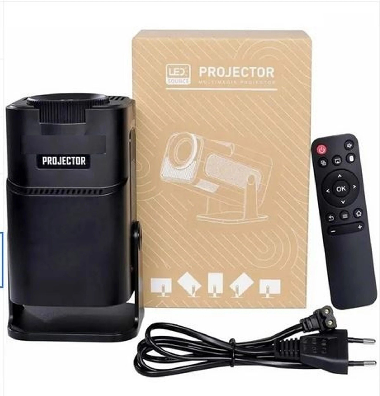 Image of ENKART HY320 Mini 4K Support Smart Android 13 Projector with WiFi 6 HD Home Theater C87 (5000 lm / Wireless / Remote Controller) Portable Projector