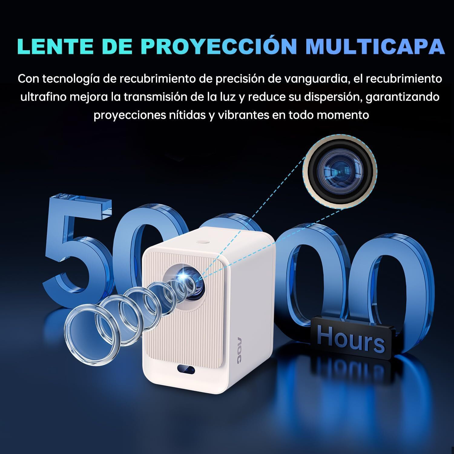 Image of AVOIHS Compact Portable Mini Projector 1080P Supported Home Theater Phone and Laptop (15000 lm / 1 Speaker / Wireless / Remote Controller) Portable Projector