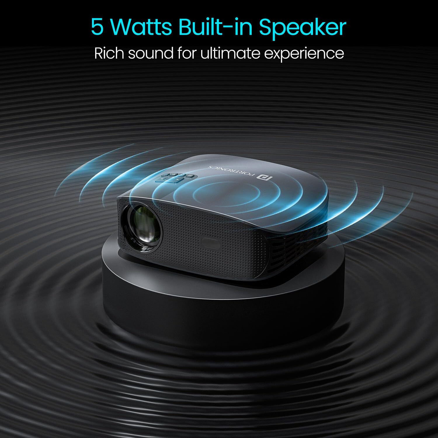 Image of Portronics Beem 490 Smart LED Projector with 1080p Full HD, Streaming Apps, Auto Focus, (6000 lm / Remote Controller) Portable Projector