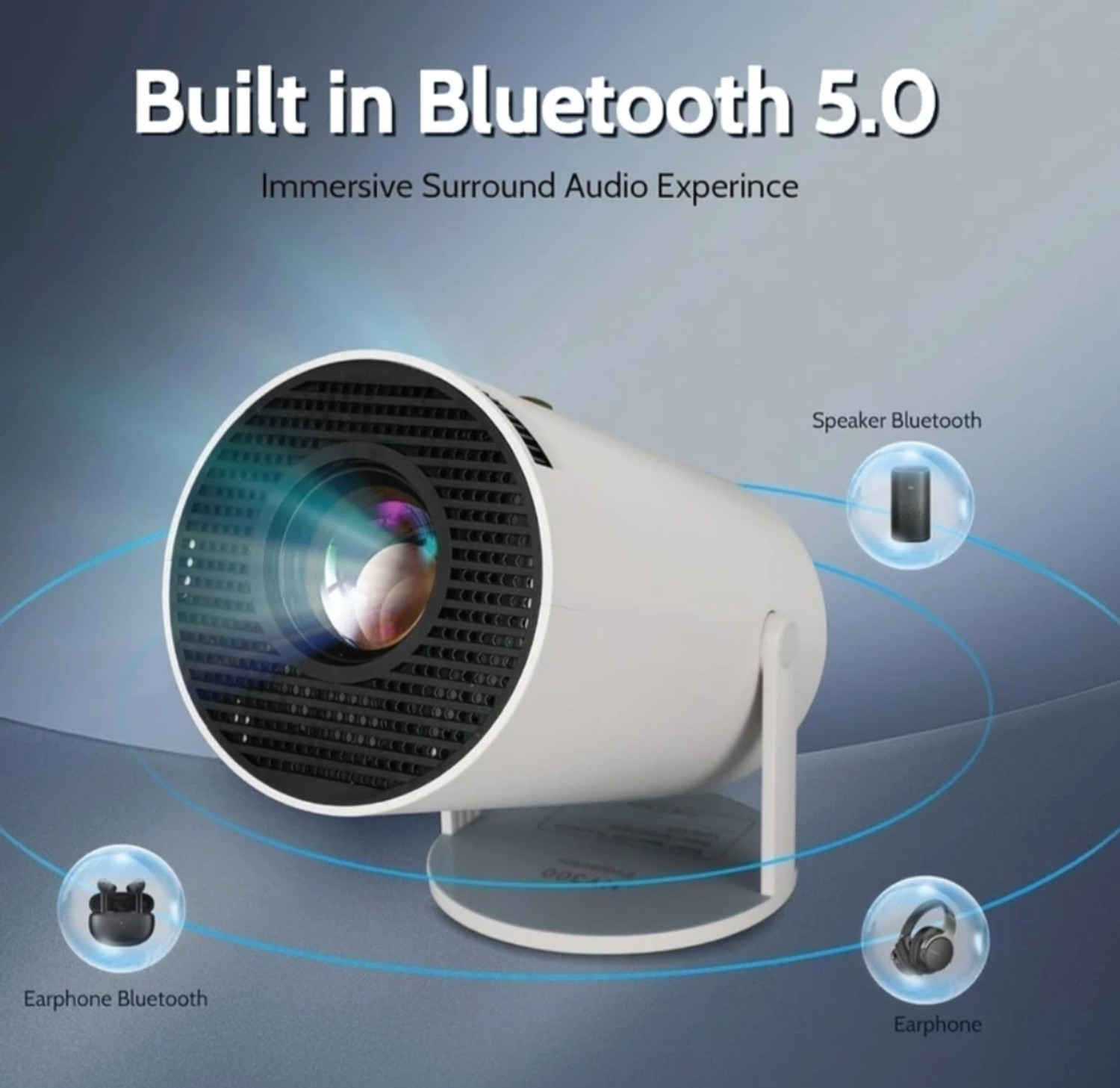 Image of The Kvantum KTMP02 (200 lm / 2 Speaker / Wireless / Remote Controller) Portable Projector
