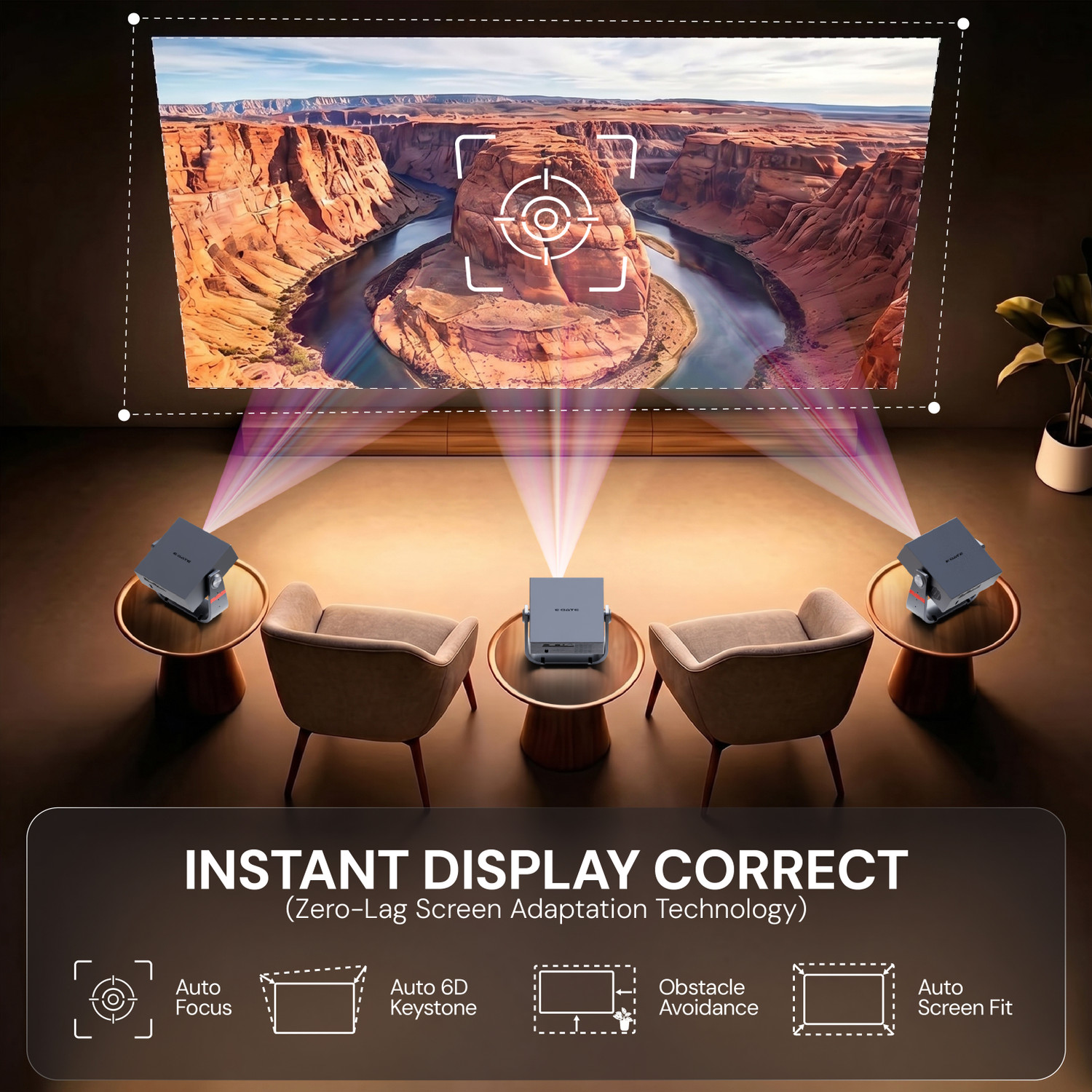Image of Egate Duster 6X | 100% Dust Proof, Sealed engine| Fully Automatic Native 1080p (14000 lm / 1 Speaker / Wireless / Remote Controller) Portable Projector