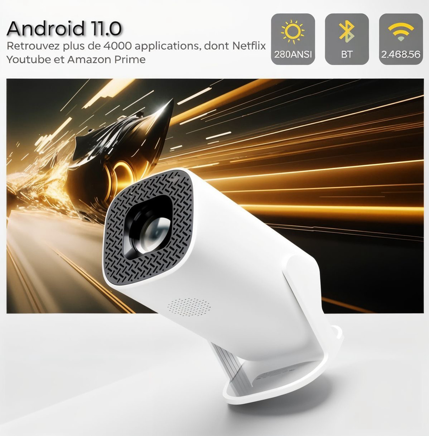 Image of Offtrot HY300 (250 lm / 1 Speaker / Wireless / Remote Controller) Portable Projector