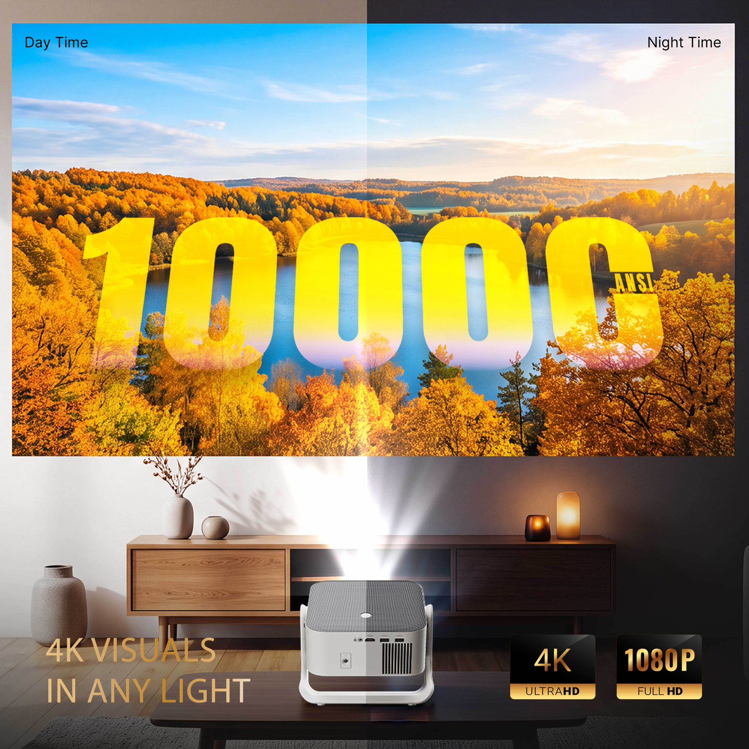 Image of CrossBeats Lumex Aura (1000 lm / 1 Speaker / Wireless / Remote Controller) Portable Projector