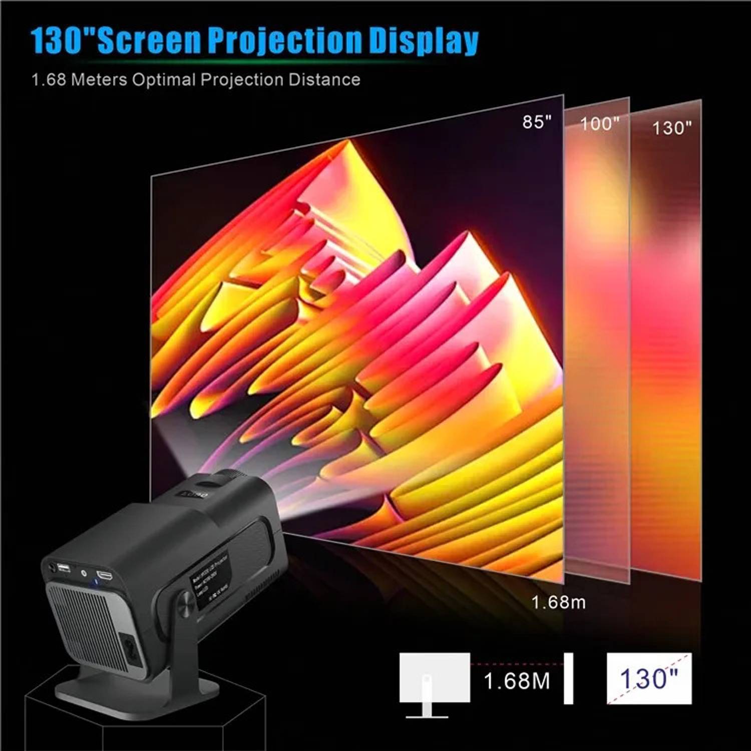 Divine HY320 Mini 4K Android 13 Projector - Image 5