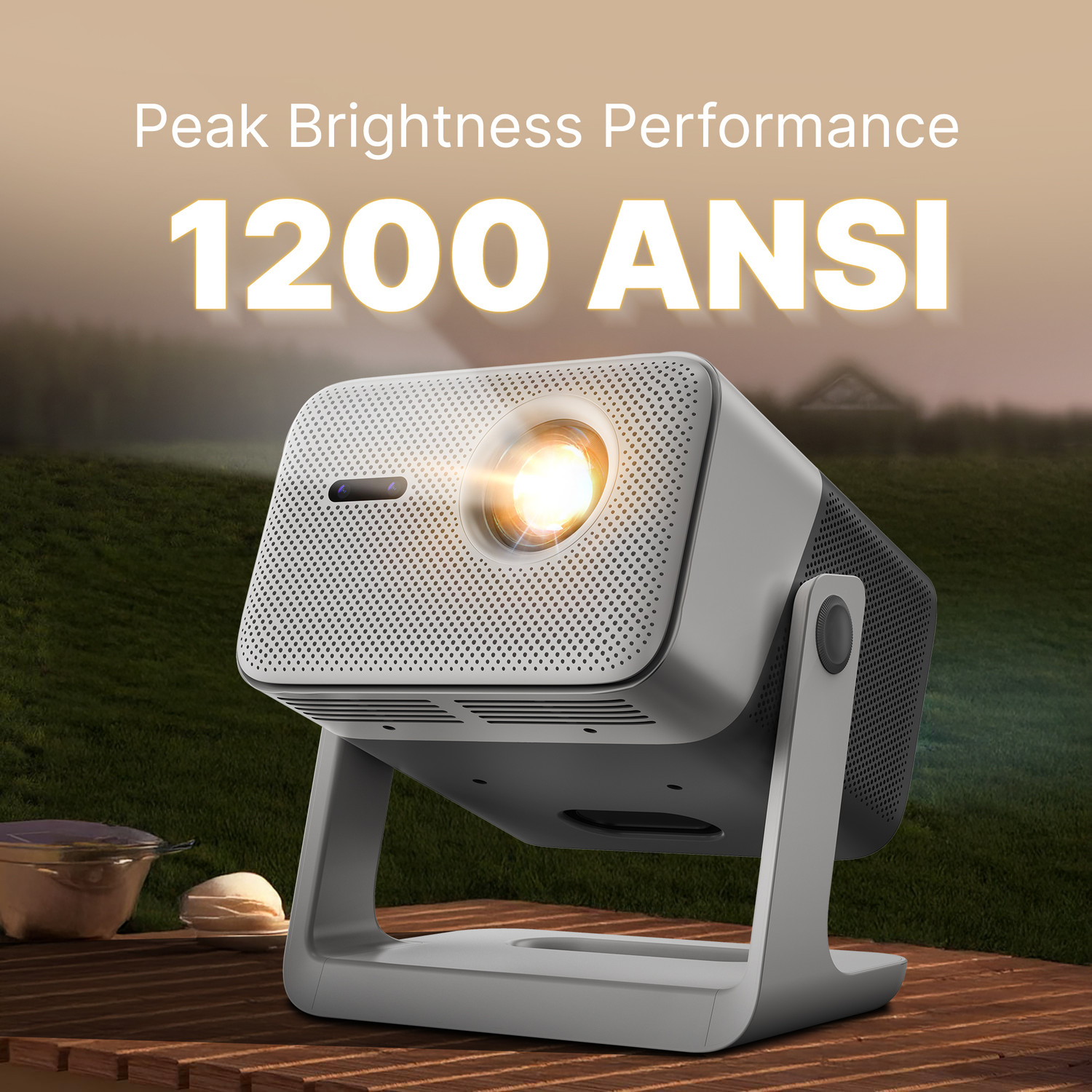 Image of CrossBeats Lumex Vista 1200 ANSI 4K Ultra HD[Dolby Audio Official]1080p Native, Android TV (18500 lm / 2 Speaker / Wireless / Remote Controller) Portable Portable Home Theater Cinema, Smart mini with Built-in Apps, 300''Display Projector