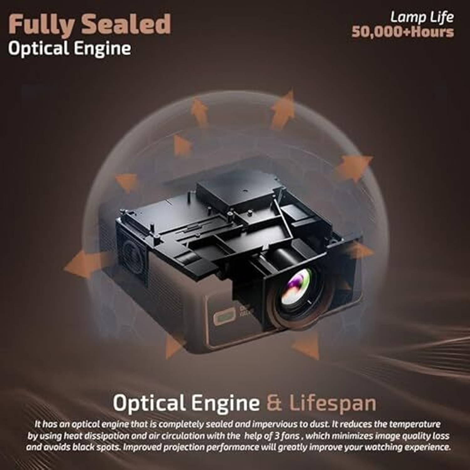 プロジェター Fizix FX PRO, 1080P Native, Fully Automatic 4K HDR Projector for