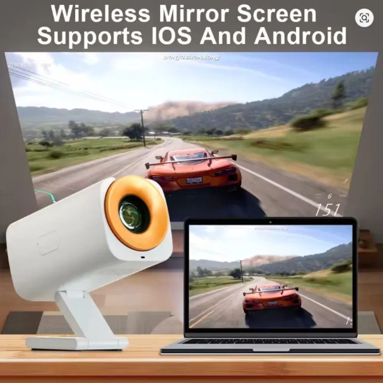 Image of Zync Y2 Android12 Short Throw Smart Mini 4K WiFi Bluetooth Auto Keystone 1280*720p (8000 lm / 1 Speaker / Wireless / Remote Controller) Portable Projector