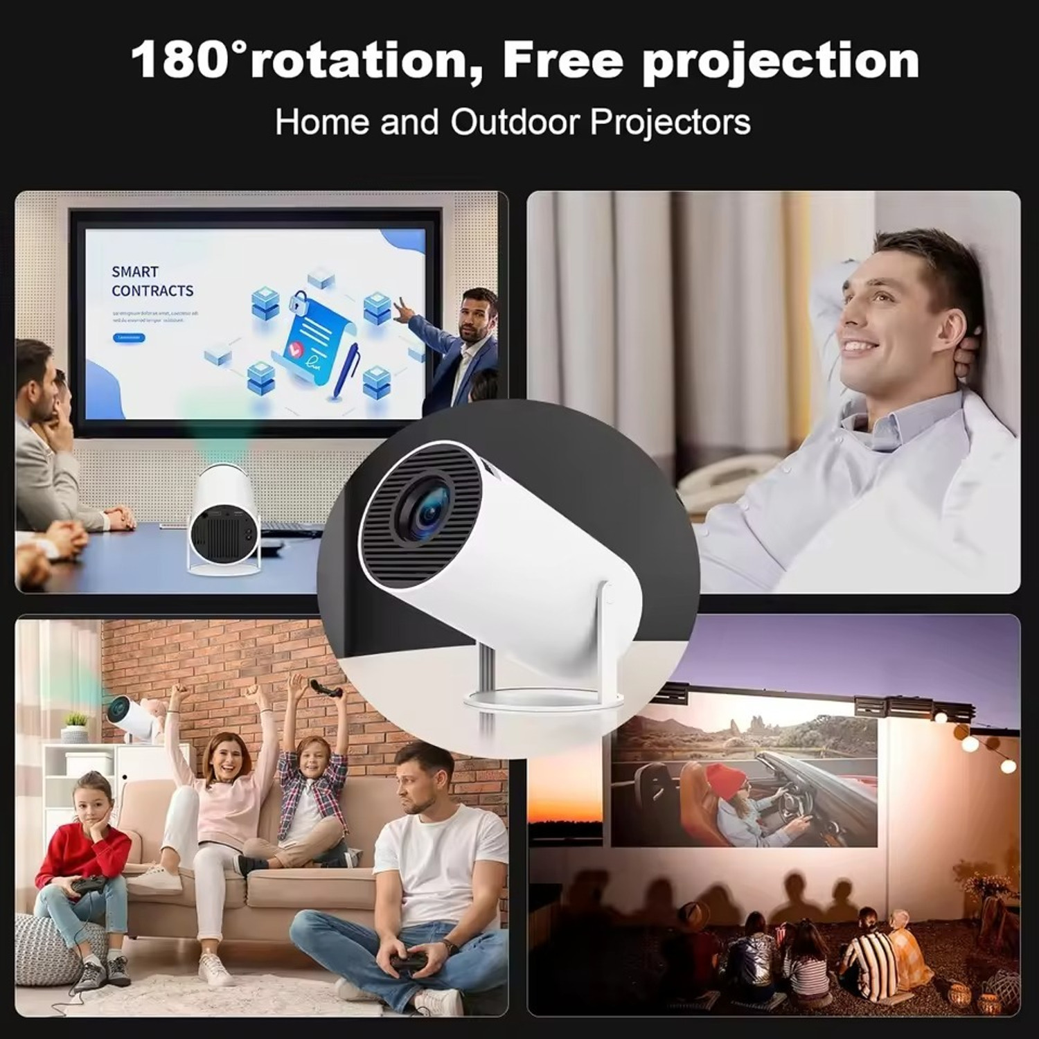 Image of Qolic Portable Mini Projector | 4K Support | Full HD 1080P Home Theater (4700 lm / 2 Speaker / Wireless / Remote Controller) Portable Projector