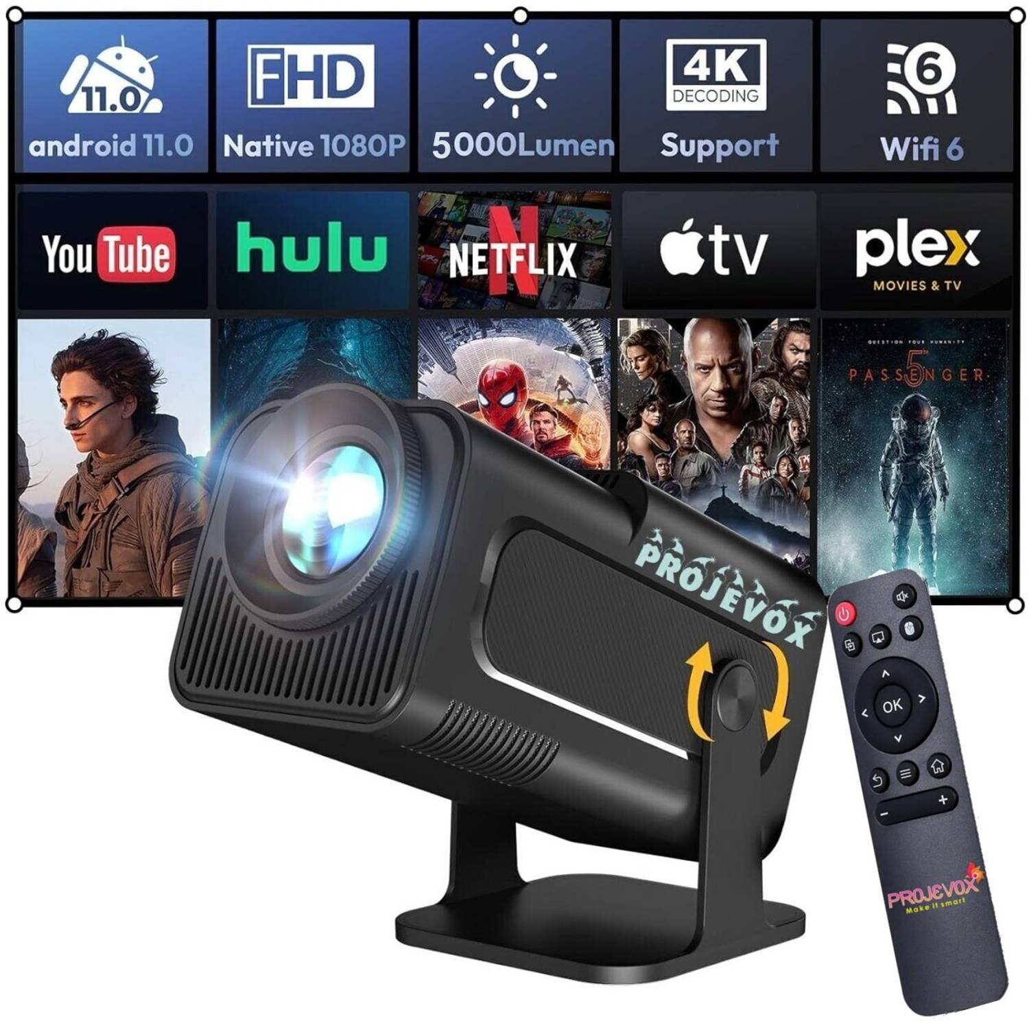 Projevox HY320 4K Portable Projector - Image 1