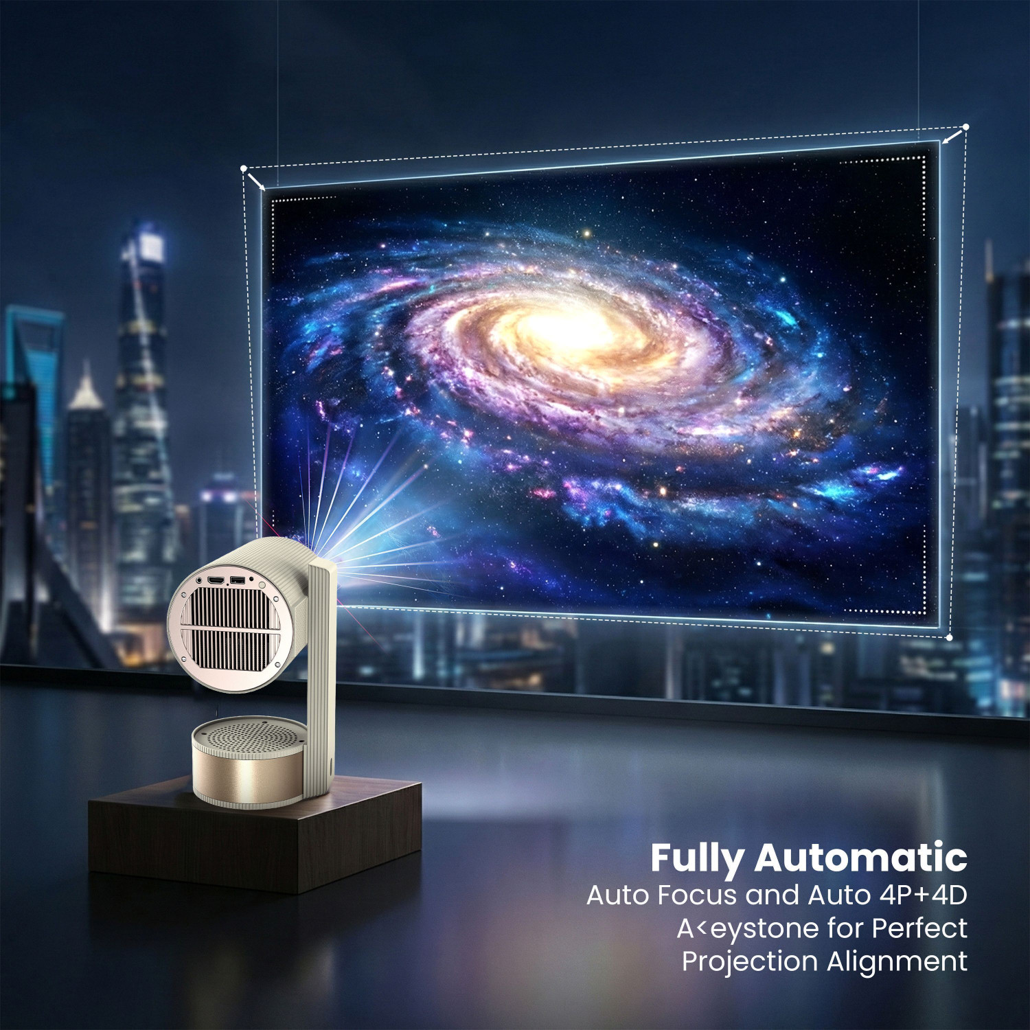Image of VRT N1200 Smart Mini Projector |1080p Full HD, 4K HDR Support, Auto Focus & Keystone (400 lm / 1 Speaker / Wireless / Remote Controller) Portable Projector