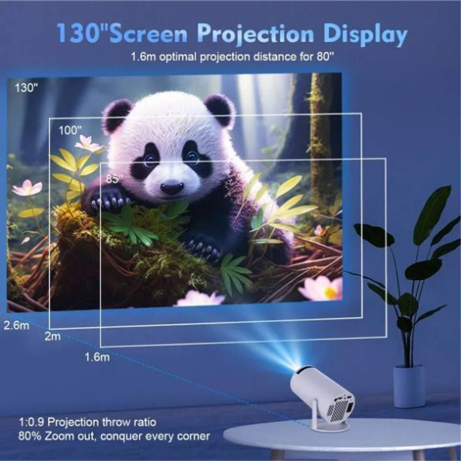 PLAY 4K 2K FHD 180 Degree Rotation Portable Projector - Image 3