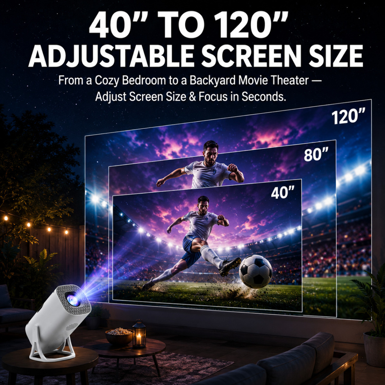 Image of RV Enterprises Android 11.0 Smart Projector, 1080P & 4K Support , 2X Brighter, 2.4G & 5G Wifi (8400 lm / 1 Speaker / Wireless / Remote Controller) Portable Projector