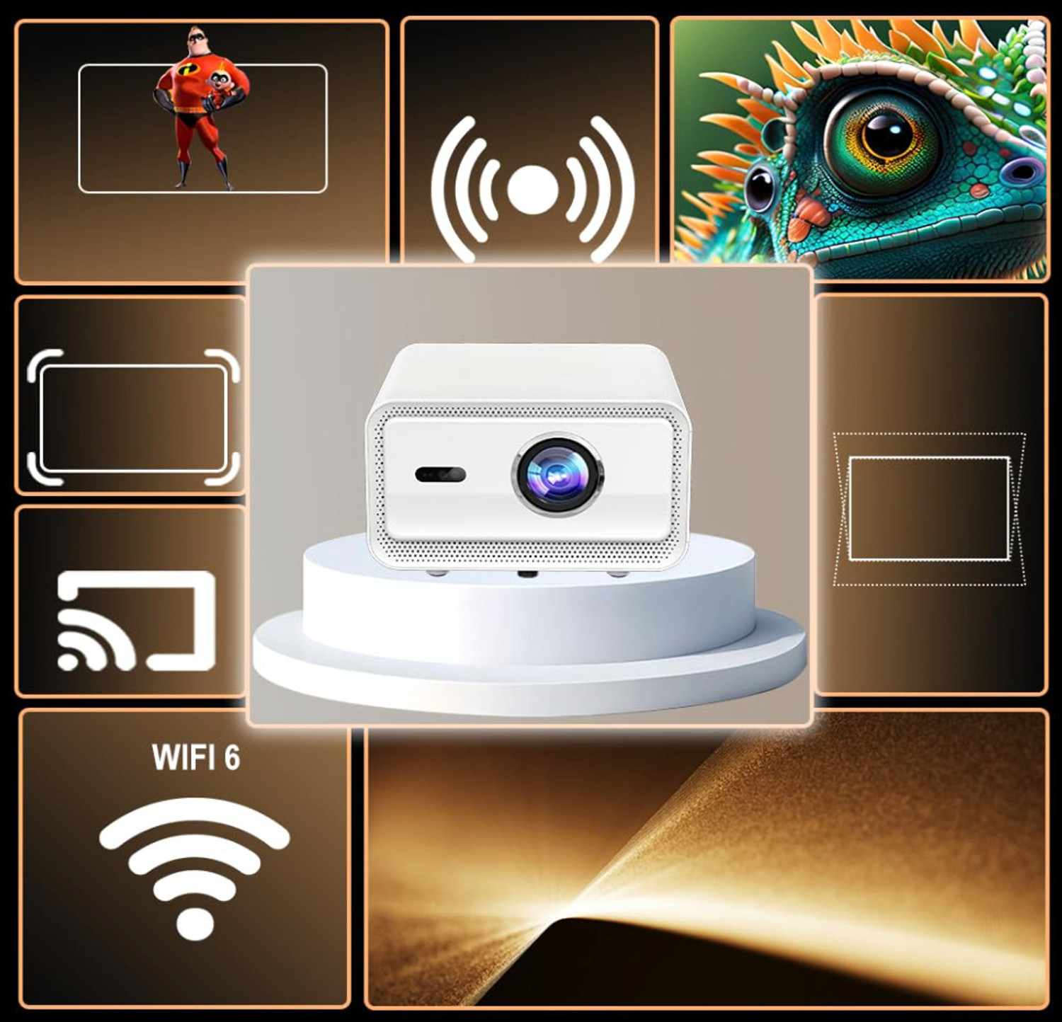 Image of Toptro Legend Mini Pro Projector 4K Ultra HD, 26000 Lumens (2300 ANSI), Fully Sealed (24000 lm / Wireless / Remote Controller) Portable Projector