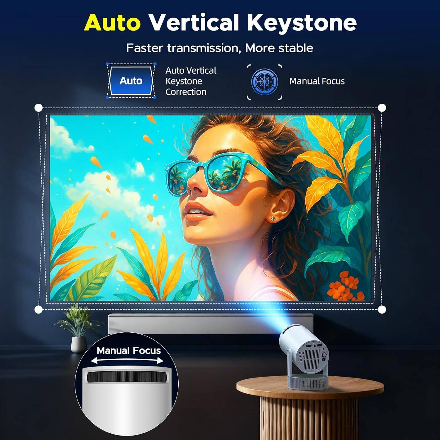 EarShades HY-300 4K Ultra HD Smart Mini Projector - Image 4