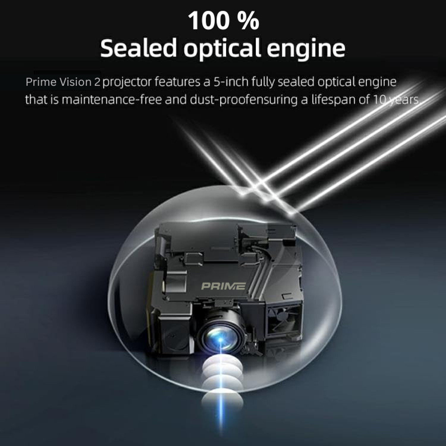 Image of Prime Projector Gold Luxe Vision 2 Pro AI 4K Ultra HD QLED Projector | 20000 Lumens Brightness (20000 lm / 2 Speaker / Wireless / Remote Controller) Portable Projector