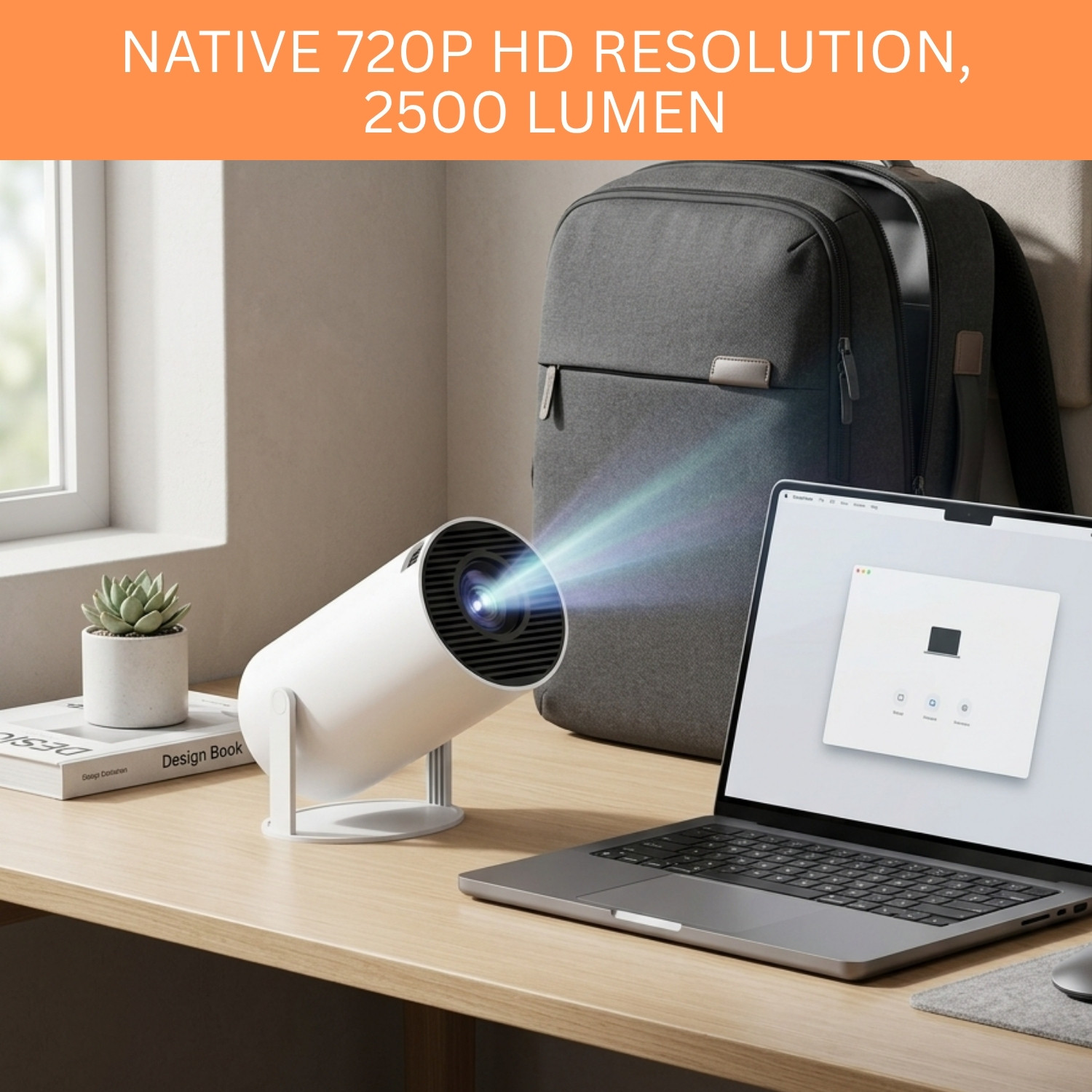 Image of YAROH Projector, 4K 1080P Full HD Projector, WiFi 5G Compatible With Mobile /LaptopB76 (4500 lm / 1 Speaker / Wireless / Remote Controller) Portable Projector