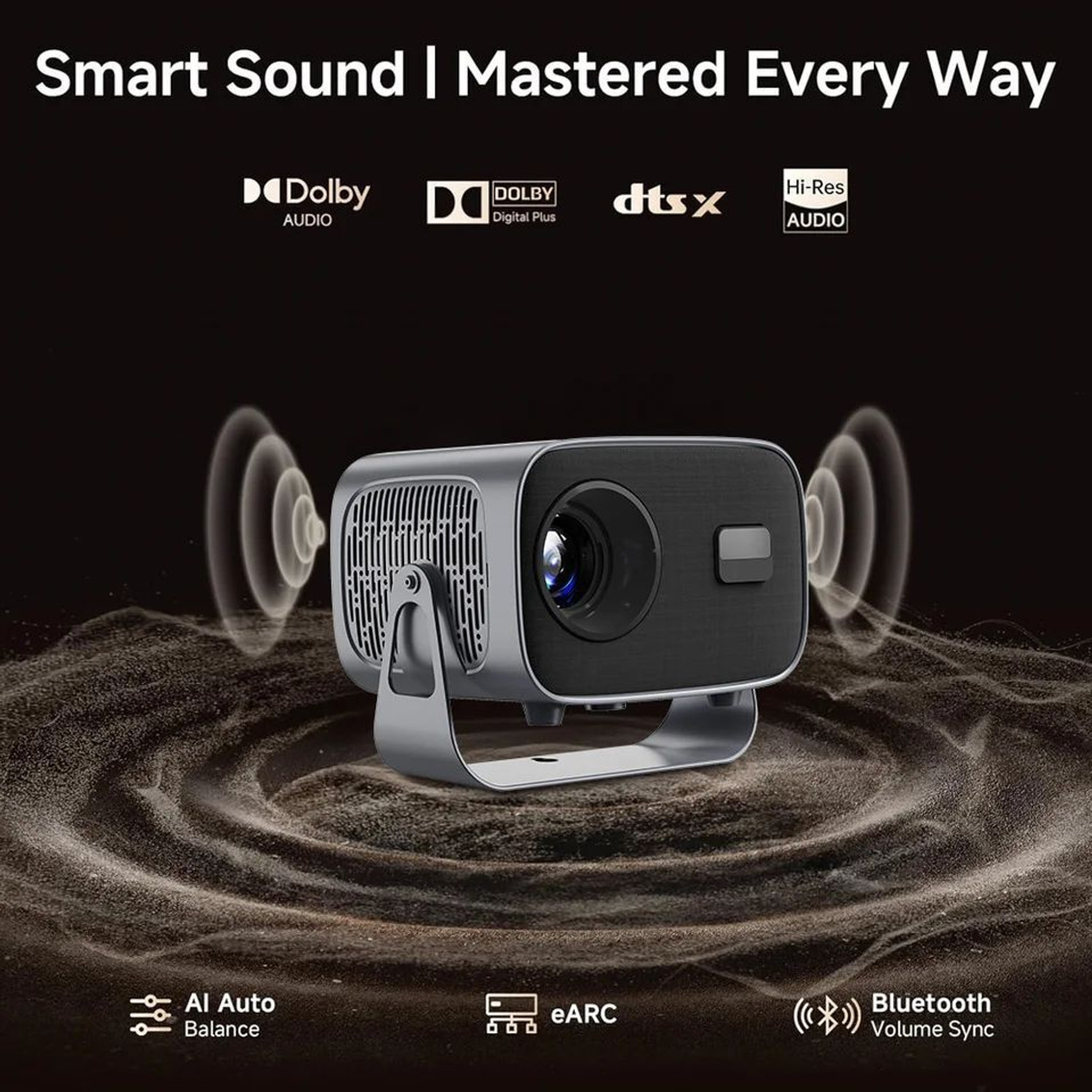 Image of LUMINZA A-10 Android 13 Smart Projector | 4K Support | 5G WiFi | 360 Rotation (30000 lm / 1 Speaker / Wireless / Remote Controller) Portable Projector