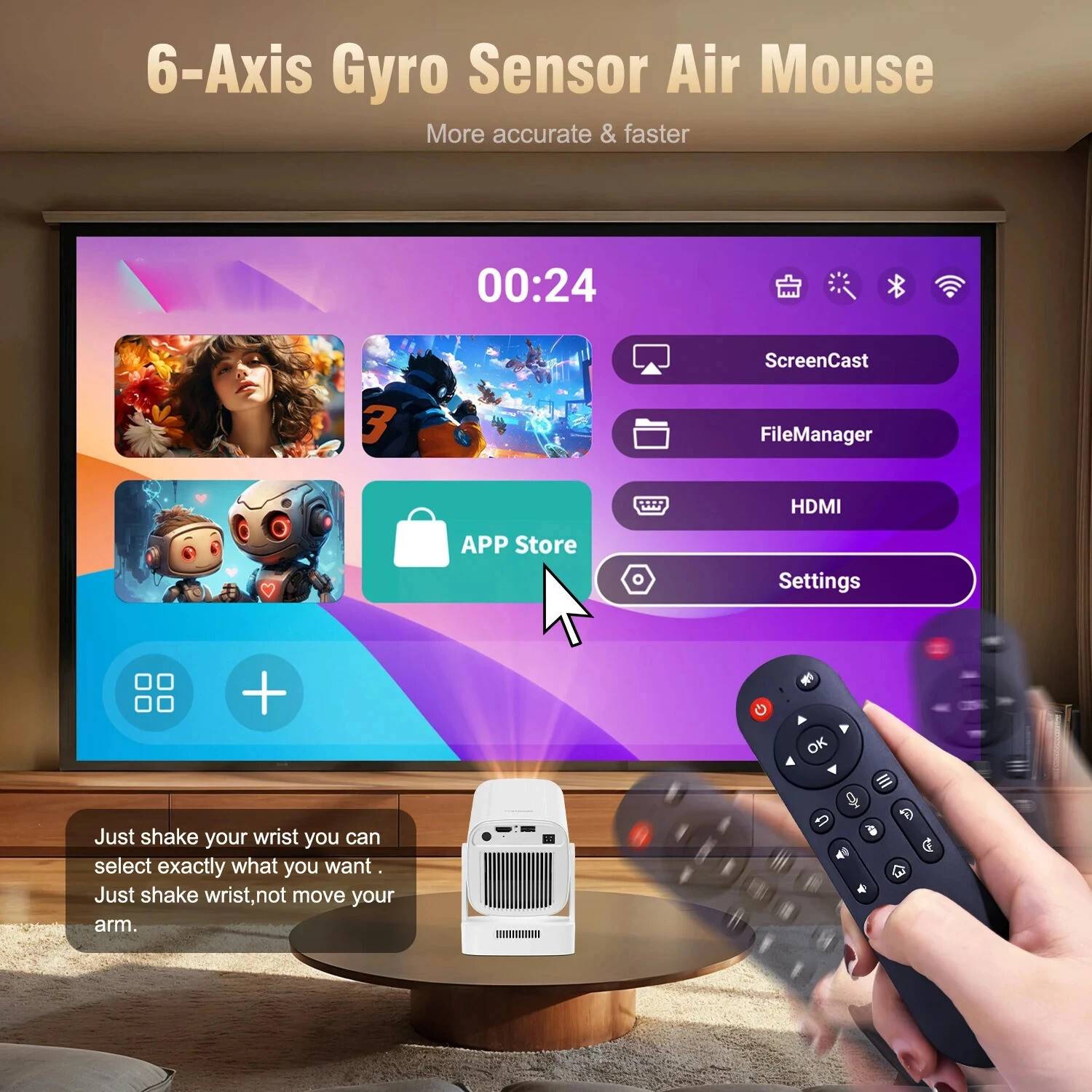 Livato HY260 Pro 4K Portable Projector - Image 4