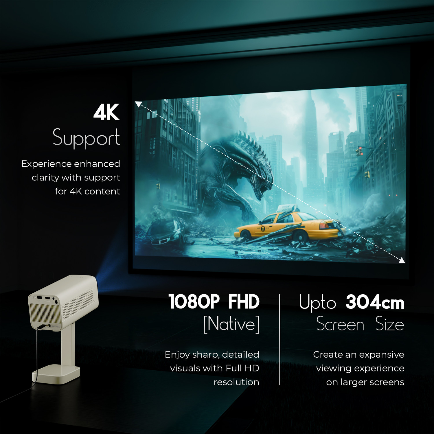 Image of ZEBRONICS Zeb-Pixaplay 63 Plus (7000 lm / Remote Controller) Portable Projector