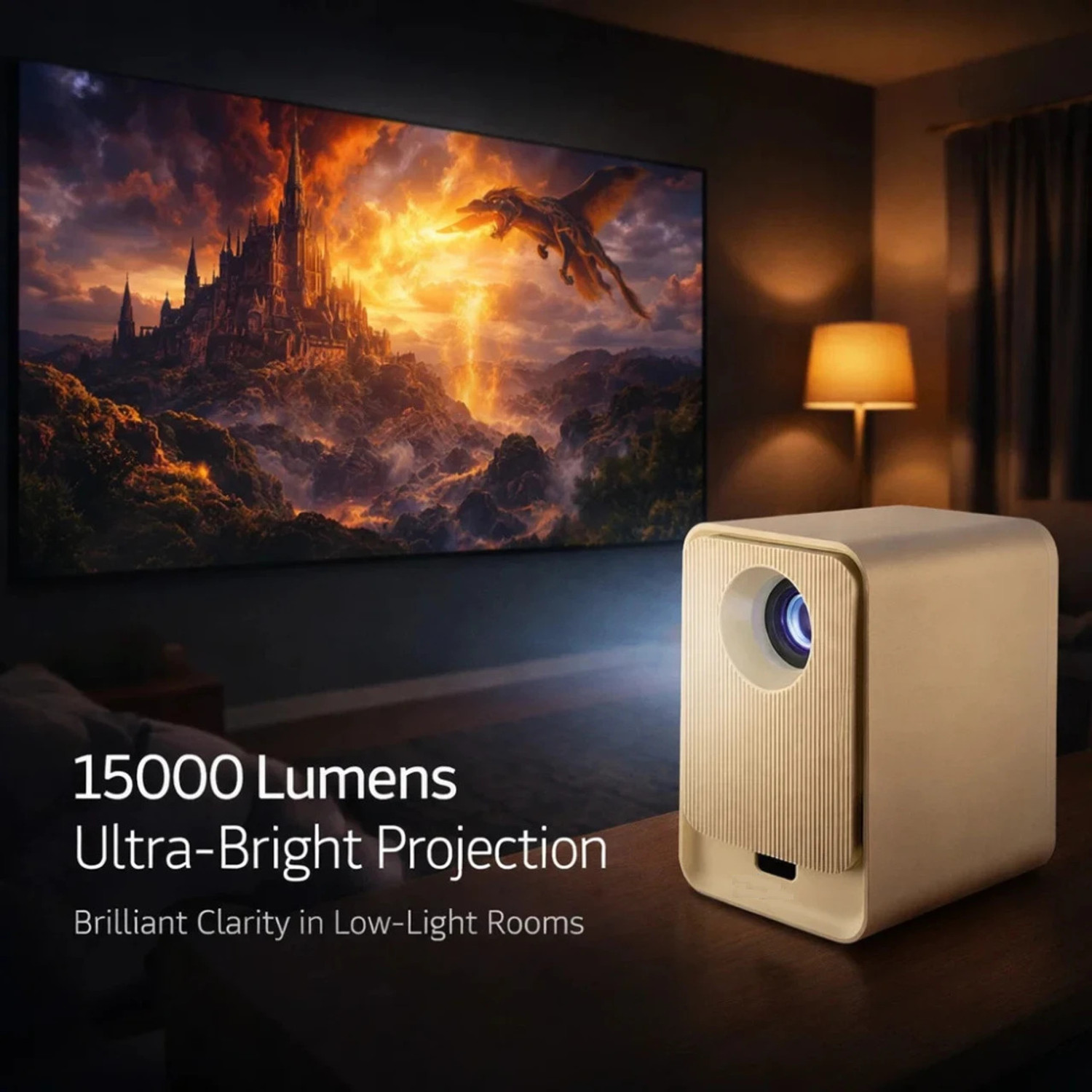 Image of AVOIHS Mini Portable Projector 1080P Smart Home Theater Projector Compatible with Phone (15000 lm / 1 Speaker / Wireless / Remote Controller) Portable Projector