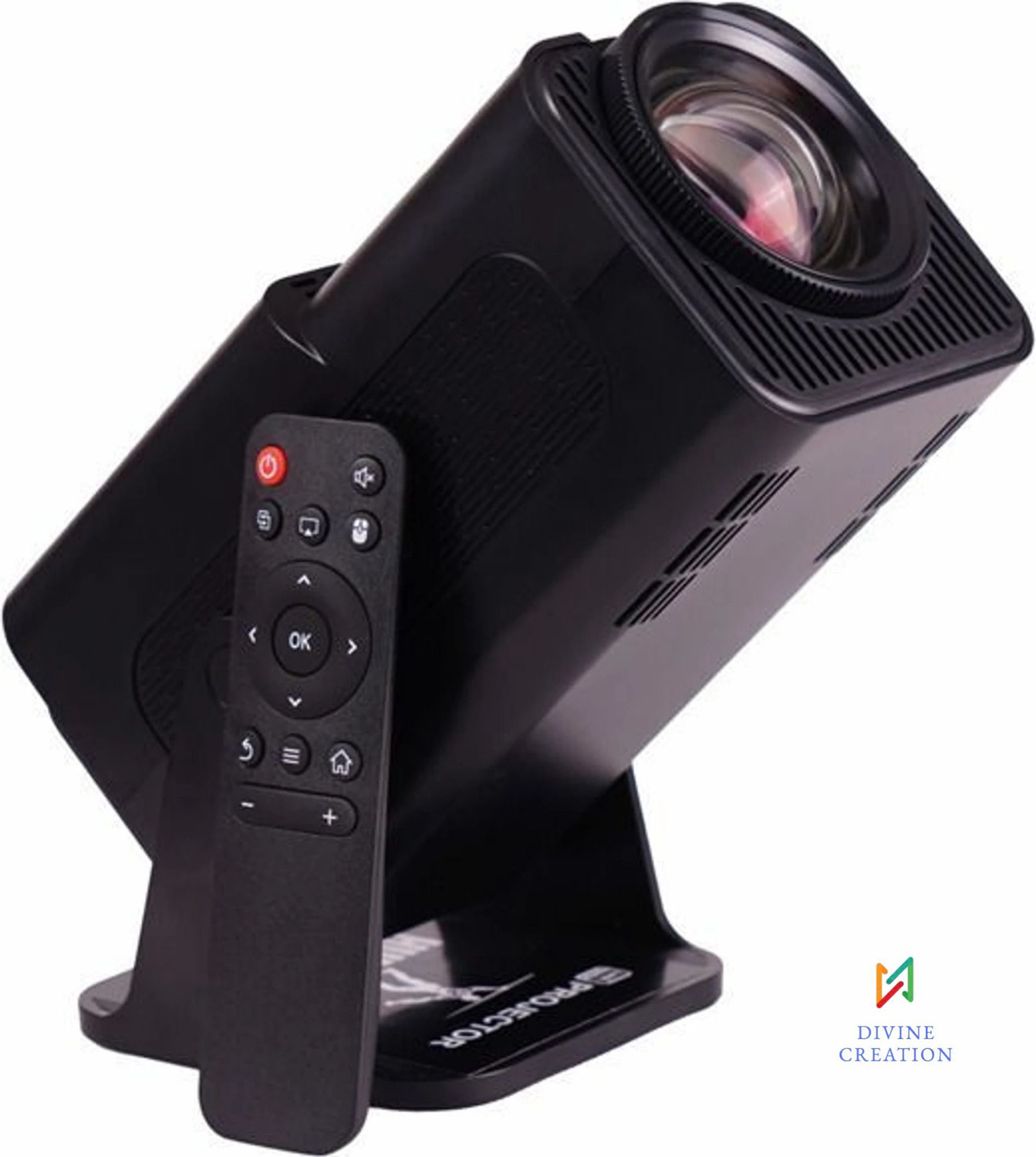 Image of Divine creation HY320 Mini 4K Support Smart Android 13 Projector with WiFi 6 HD Home Theater J88 (5000 lm / Wireless / Remote Controller) Portable Projector