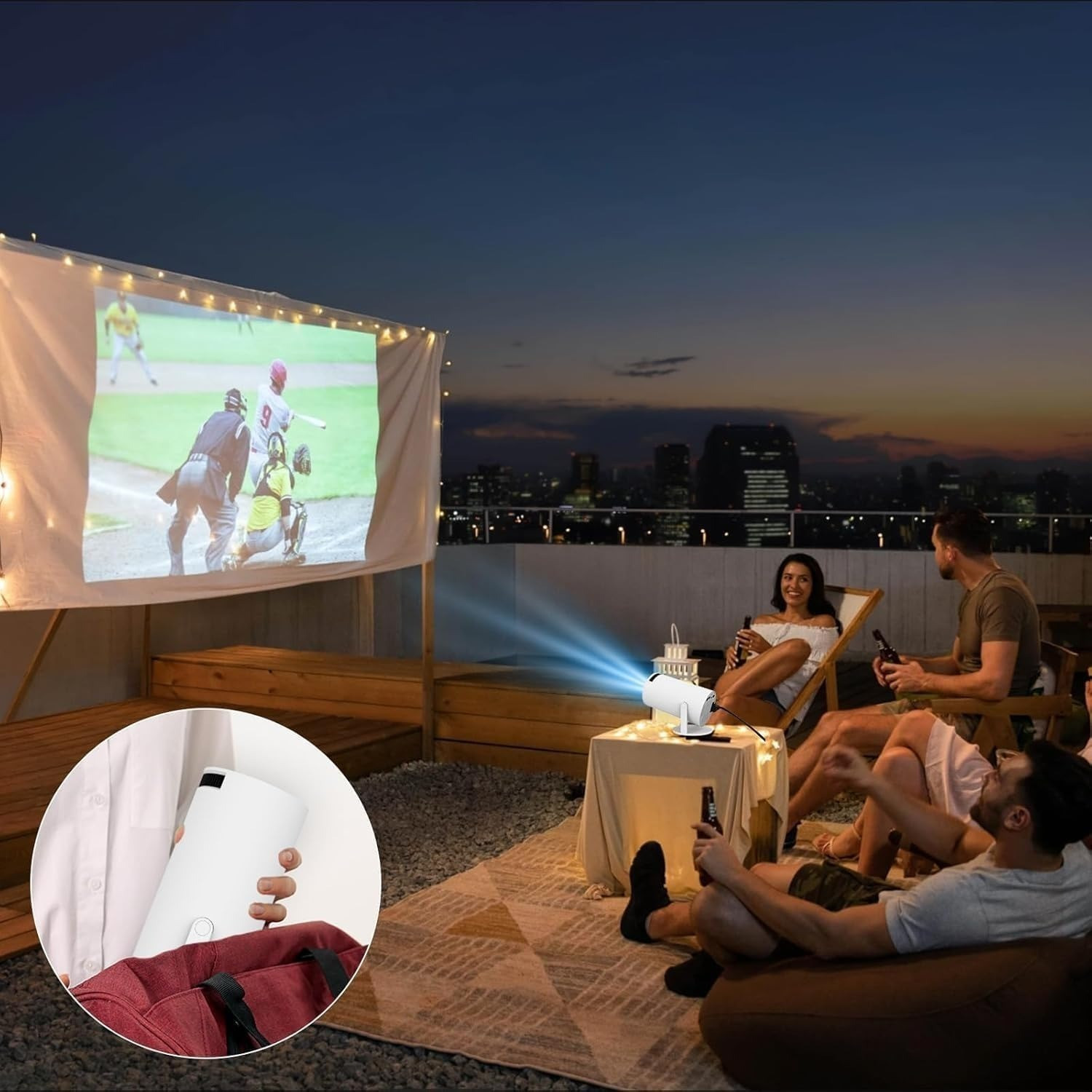 Image of vynexz StreamBox Projector (5500 lm / 1 Speaker / Remote Controller) Portable Projector