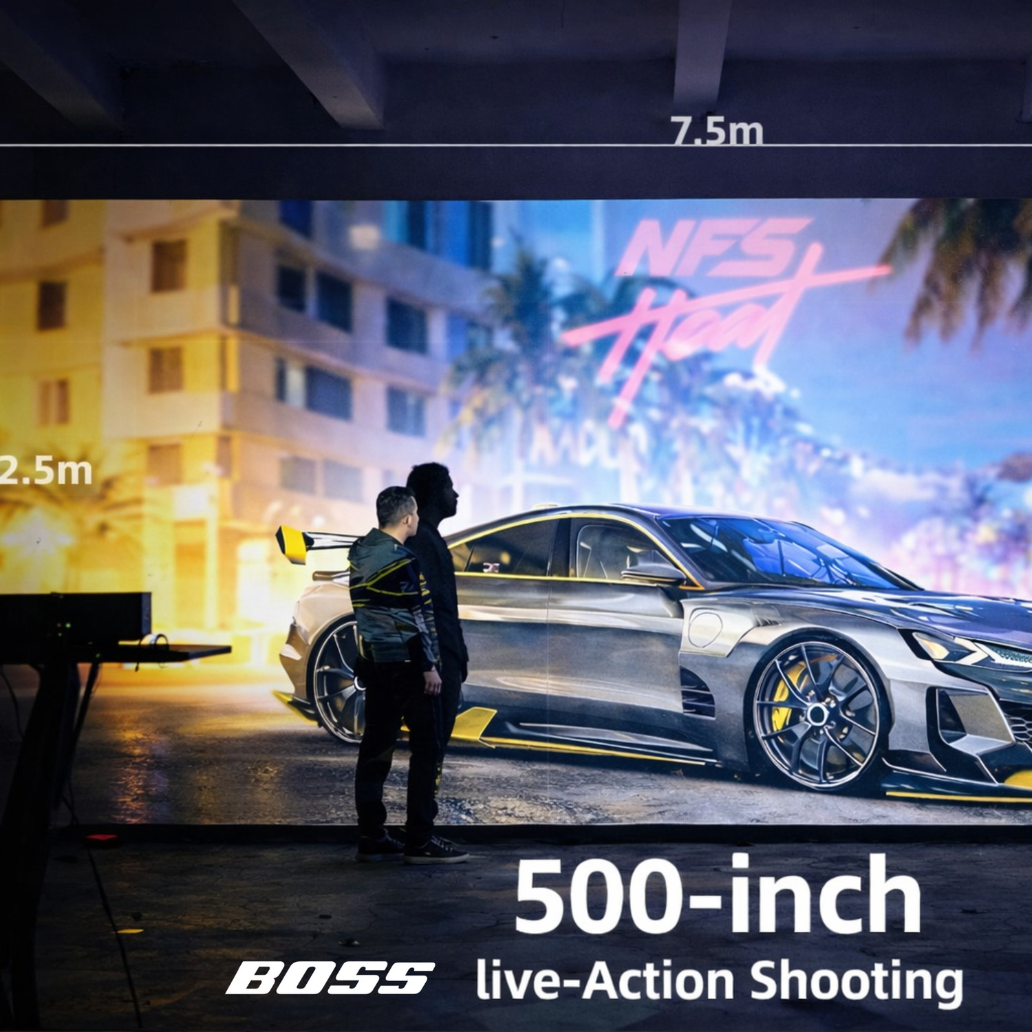 Image of Boss Projector CineMAX 4K Smart 21000 Lumens Android 12 4K HDR Auto Focus 6D Keystone (21000 lm / 2 Speaker / Wireless / Remote Controller) Portable Projector