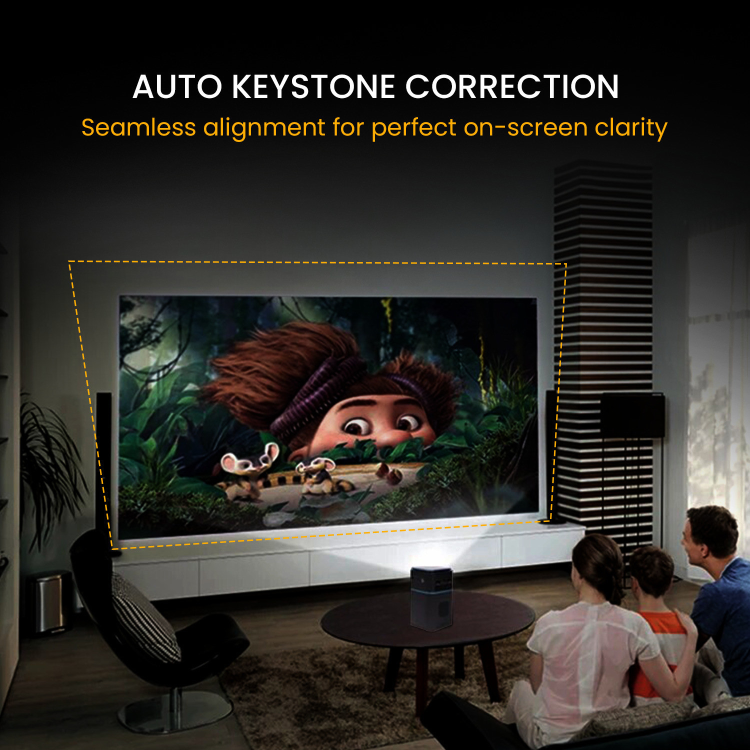 Image of Portronics Pico 12 Smart Projector with Android 11, 4K Ultra HD Support, Auto Keystoning (3200 lm / Remote Controller) Portable Projector