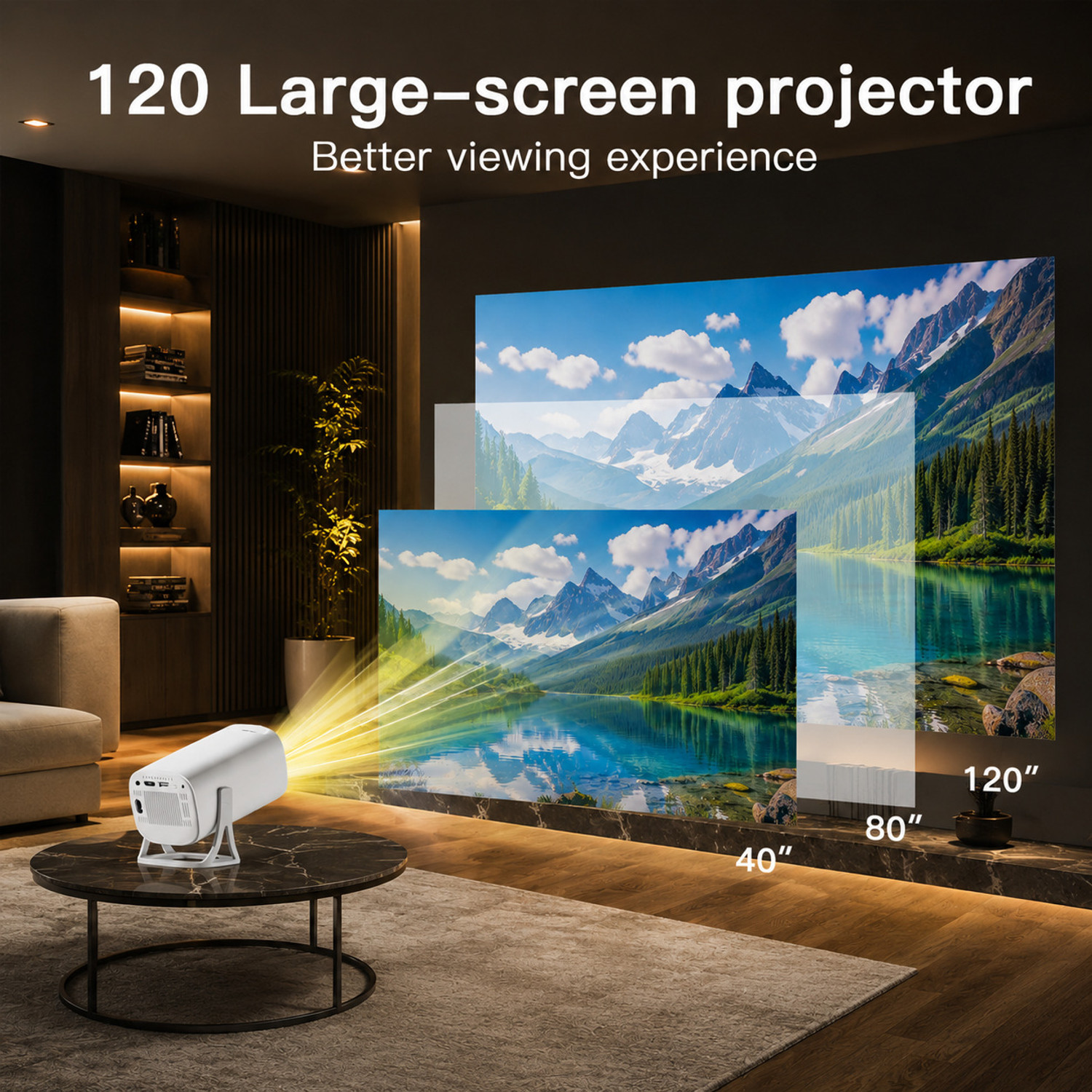 Image of AG INDUSTRY Android 11.0 Smart Projector, 1080P & 4K Support , 2.4G & 5G Wifi, 2X Brighter (8500 lm / 1 Speaker / Wireless / Remote Controller) Portable Projector