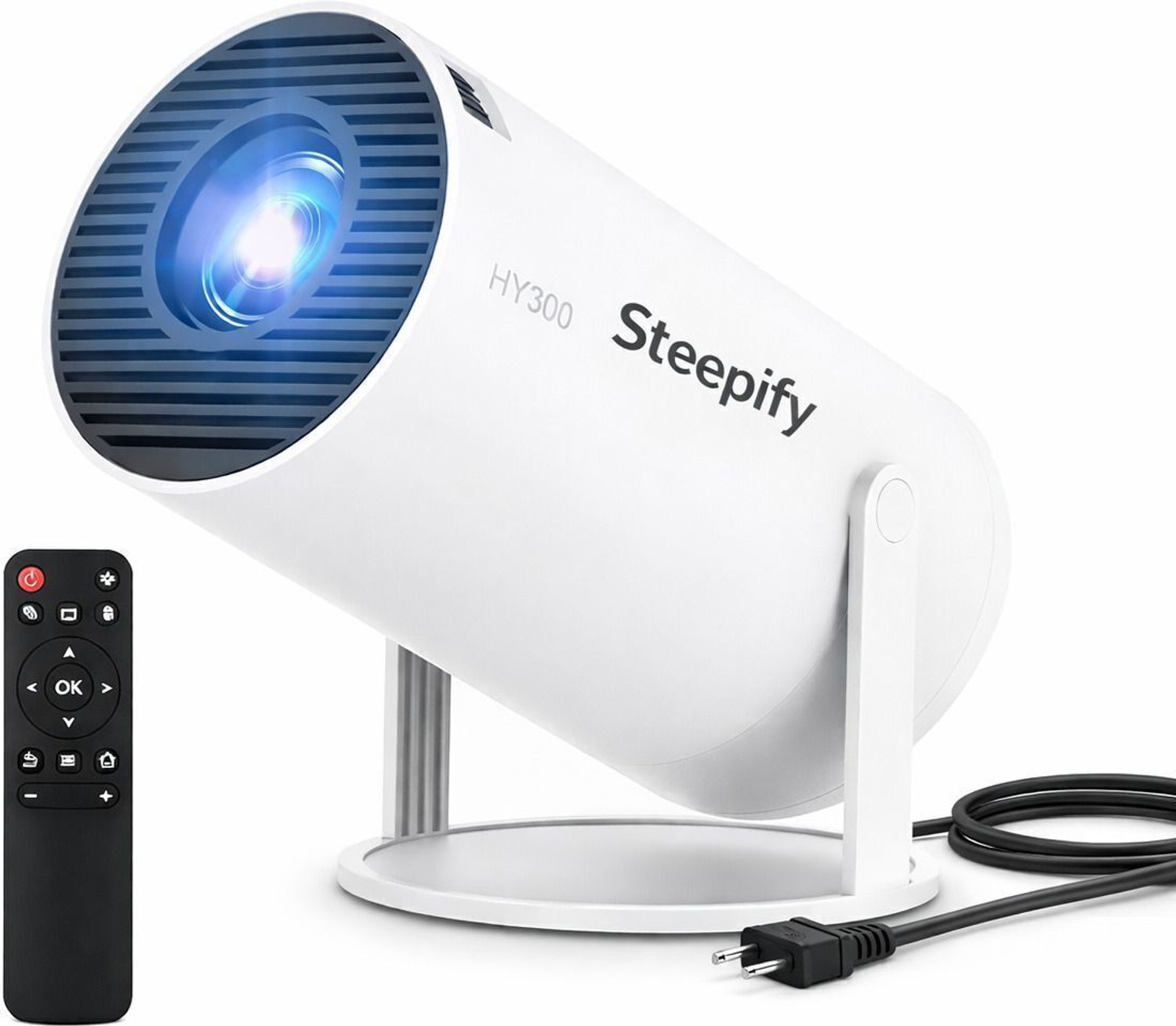 Image of Steepify HY300 Pro 4K Support,Native 720P Android 11 Wifi Bluetooth Miracast (4800 lm / 1 Speaker / Wireless / Remote Controller) Portable Projector