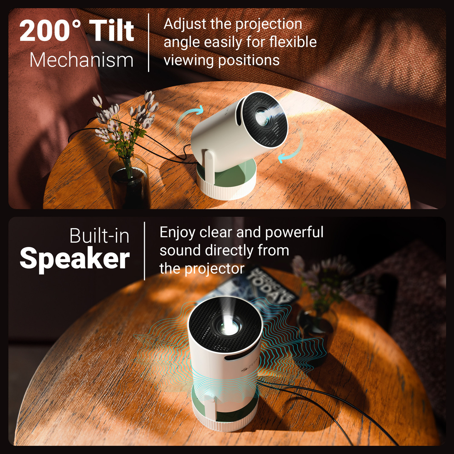 Image of ZEBRONICS ZEB-PIXAPLAY 76B (4000 lm / 1 Speaker / Wireless) Portable Projector