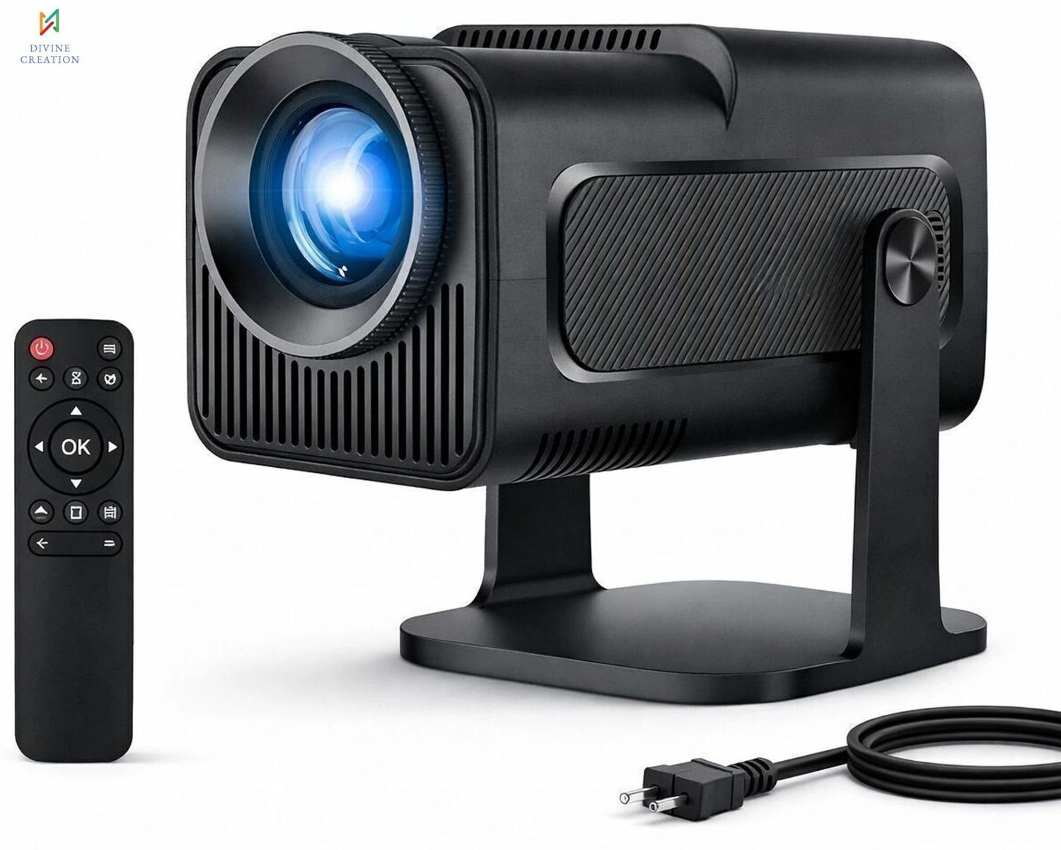 Image of ENKART HY320 Mini 4K Support Smart Android 13 Projector with WiFi 6 HD Home Theater C87 (5000 lm / Wireless / Remote Controller) Portable Projector