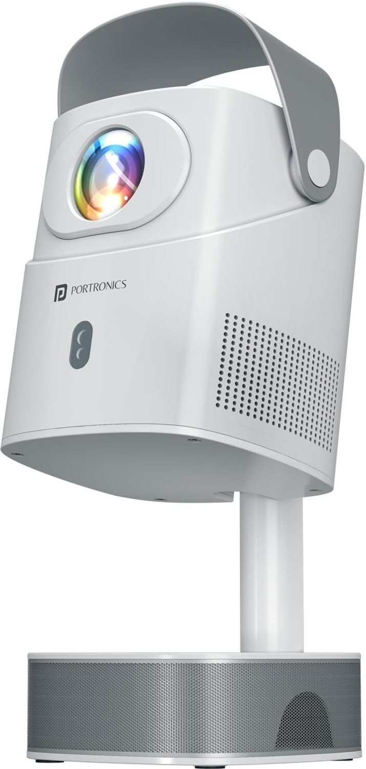 Image of Portronics Beem 550 Smart Android Projector, HD 1080P, Height & Angle Adjustable Design (6000 lm / Wireless) Portable Projector