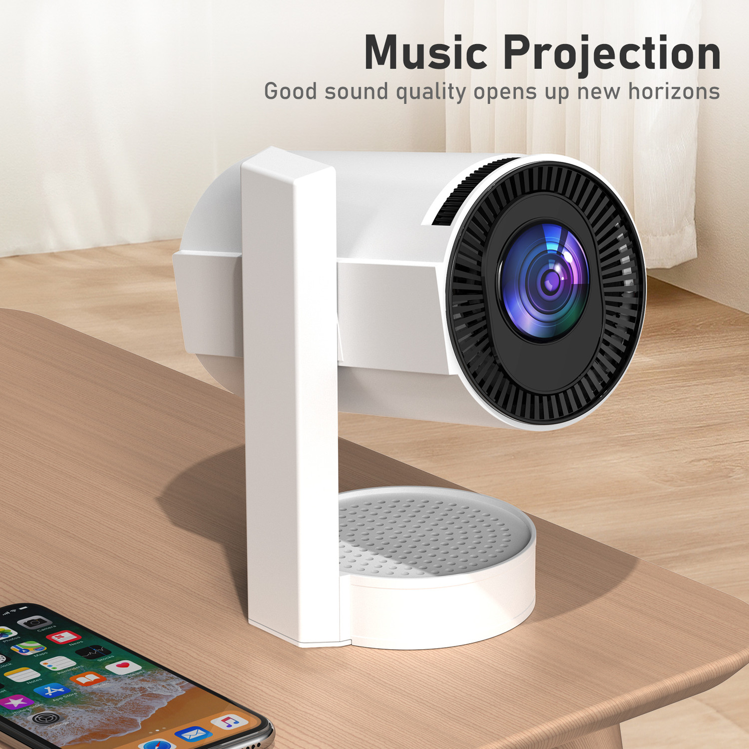 Image of Zync Y8 Android 13 WiFi Bluetooth 720P HD|4K Support|Auto Keystone|Smart Home Cinema (8000 lm / 1 Speaker / Wireless / Remote Controller) Portable Projector