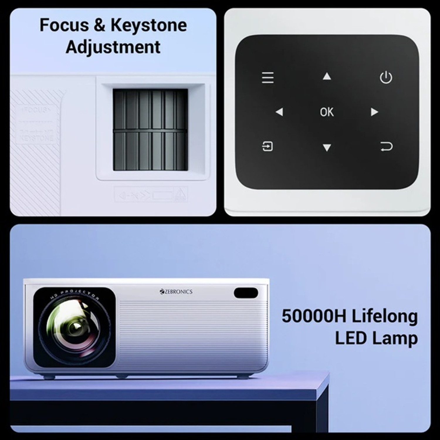 Image of ZEBRONICS ZEB PIXAPLAY 58 (12000 lm) Projector