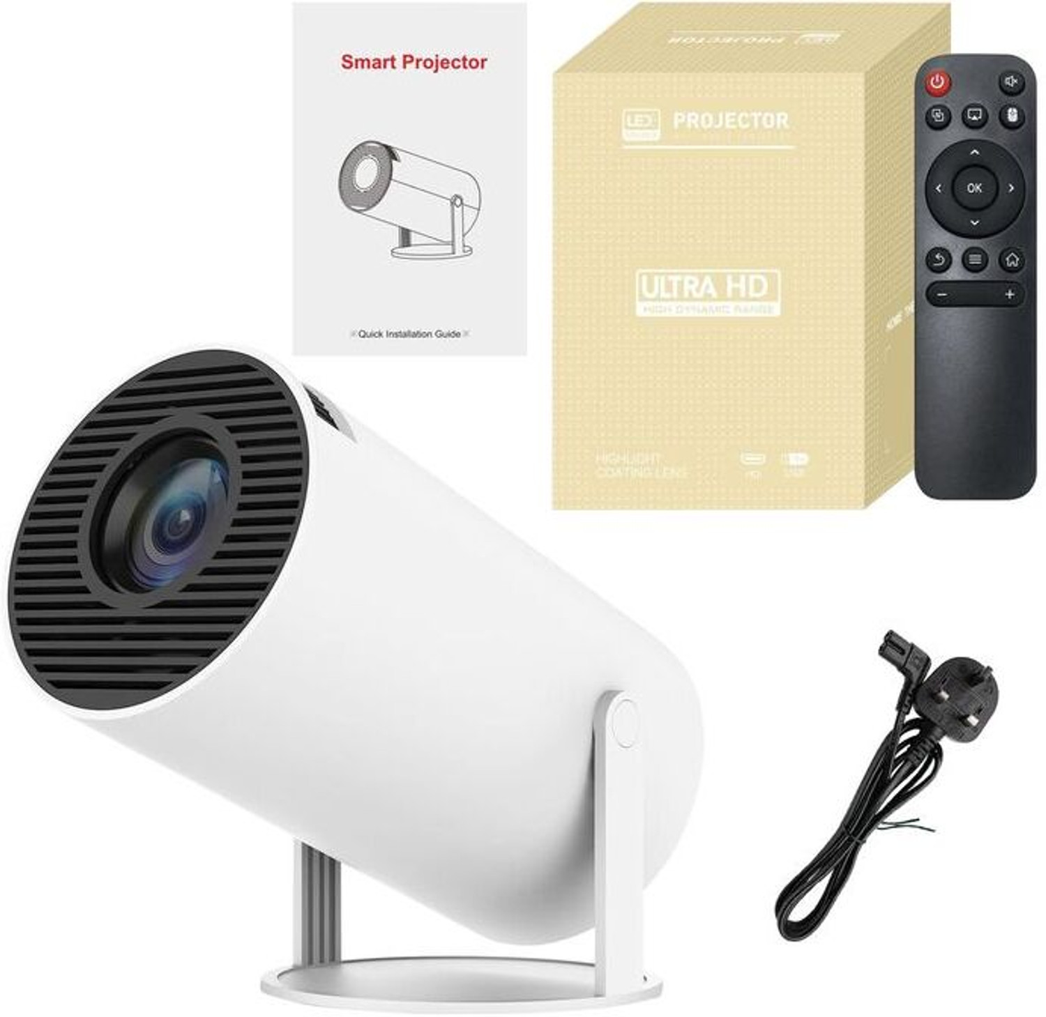 Image of Offtrot HY300 Smart Android Projector (160 lm / 1 Speaker / Wireless / Remote Controller) Portable Projector