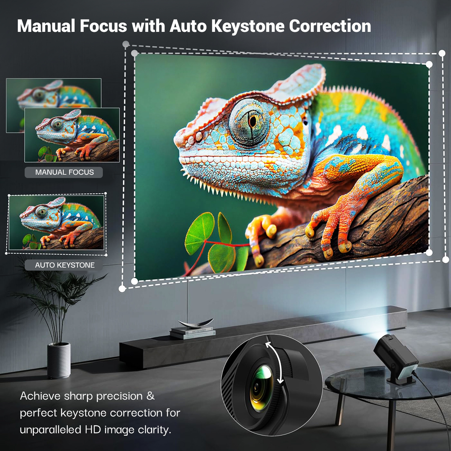 Image of Lifelong LightBeam Pro (4500 lm) Portable 1080p Native with 4K Support, Android 11, Wi-Fi V6, Built-in-Apps (Netfilx, Prime, Youtube) Smart Projector