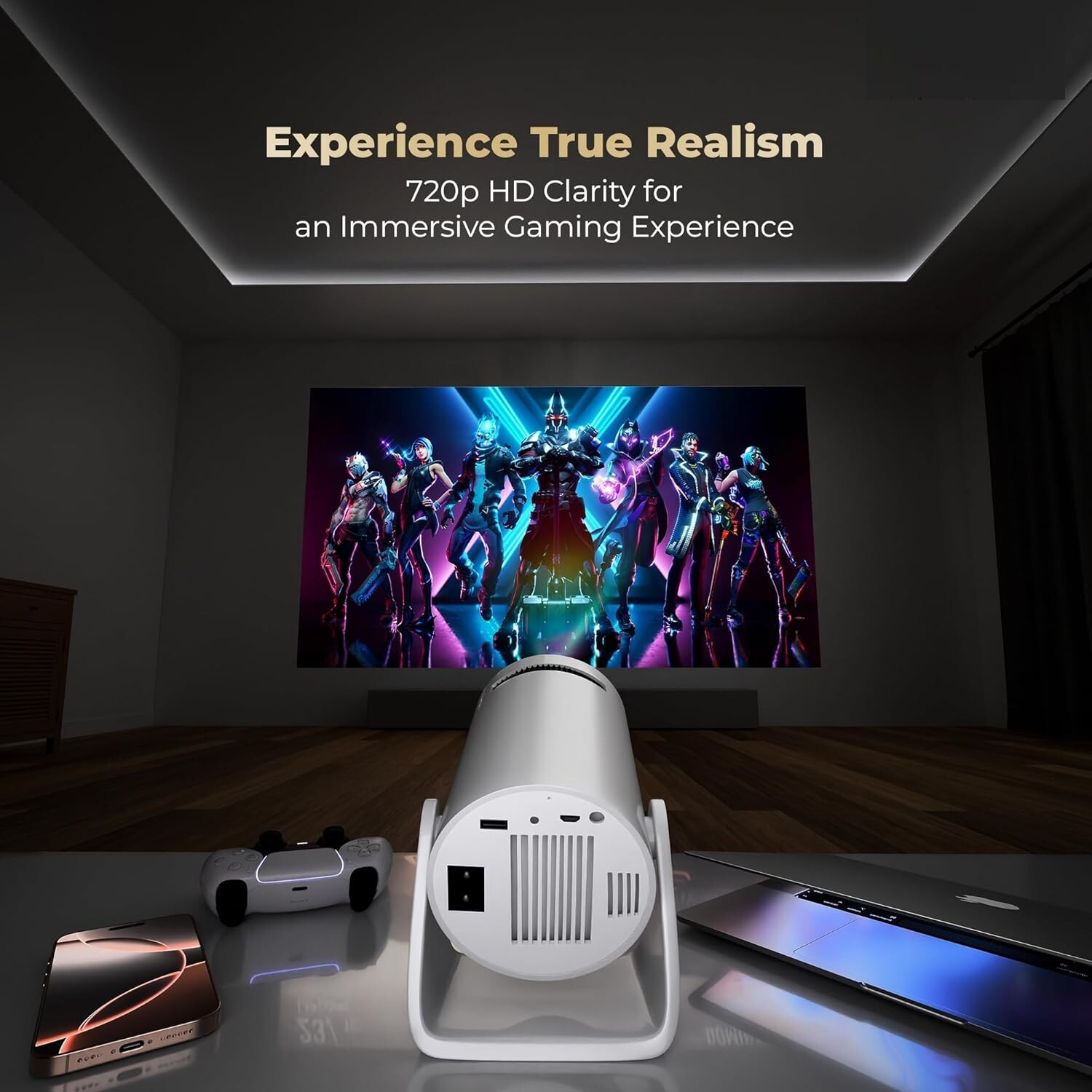 Image of AVIER HY300 1GB /8GB, HD Android 11 Projector WiFi 6 /BT 5.0 180 Rotation Auto Keystone (4500 lm / 1 Speaker / Wireless / Remote Controller) Portable Projector