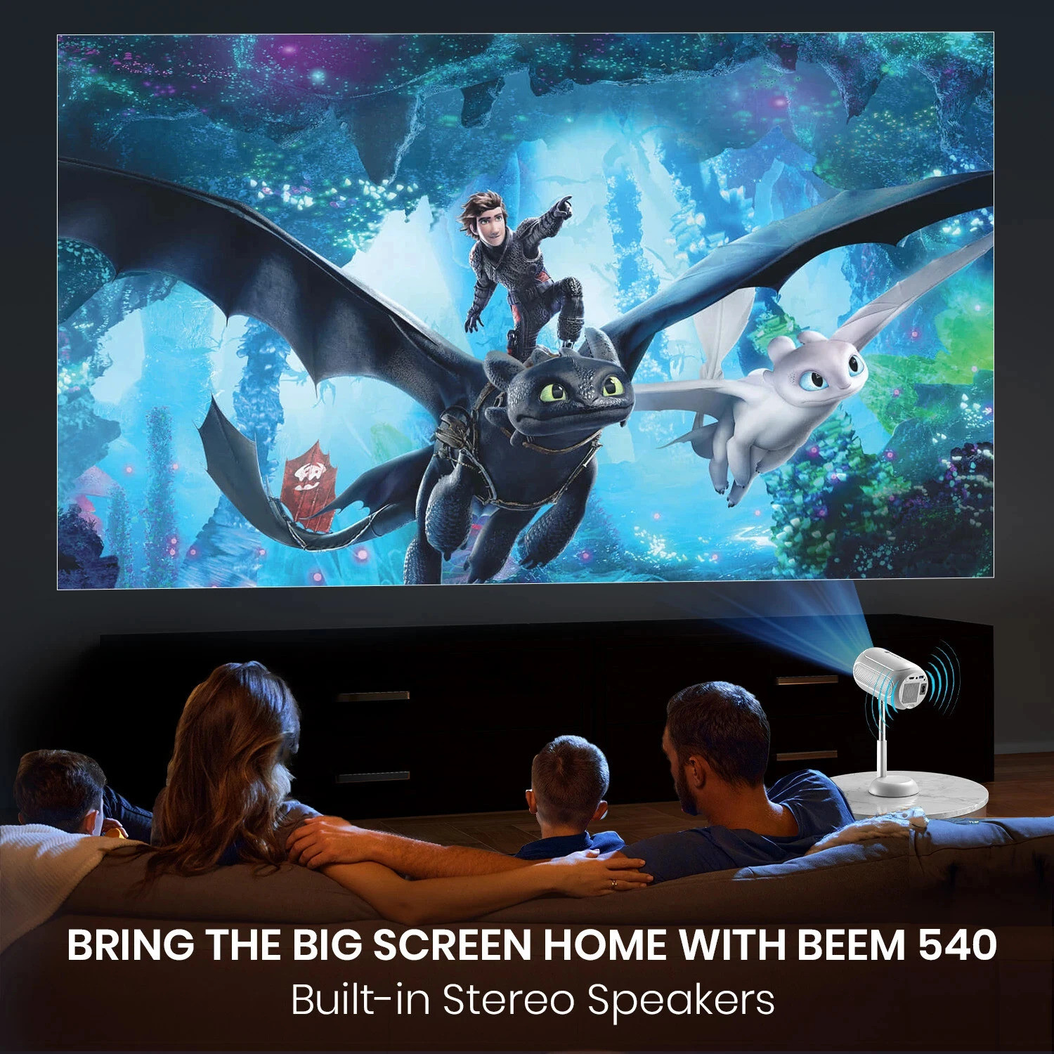 Image of Portronics BEEM 540 4K Ultra HD Support, 4000 Lumens, Wi-Fi, Bluetooth, 720p Native (4000 lm) Portable Projector