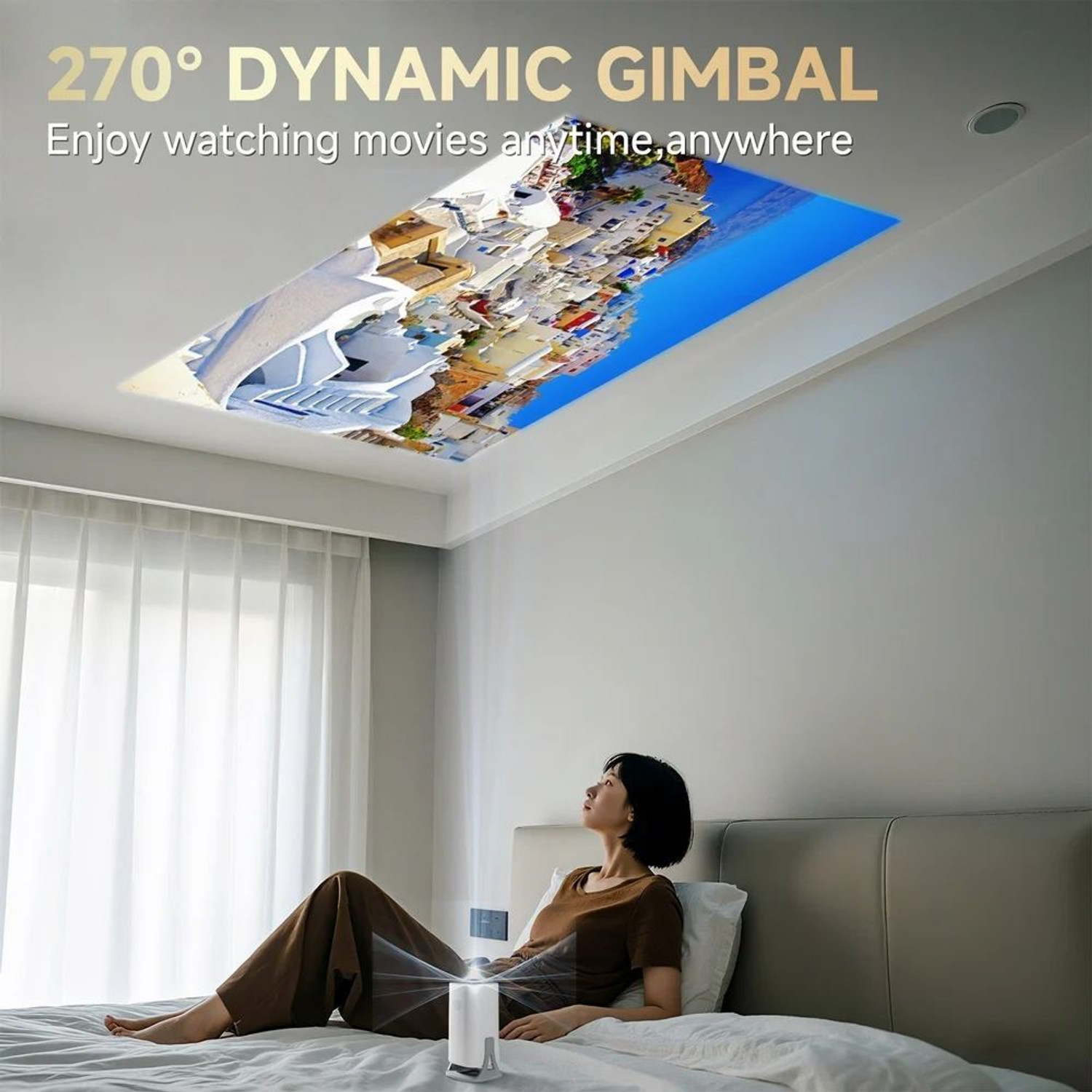 Image of Livato S40 Pro 1GB /8GB,4K Support Android 14 WiFi6 /BT5.0 Auto Keystone Projector (6000 lm / 1 Speaker / Wireless / Remote Controller) Portable Projector