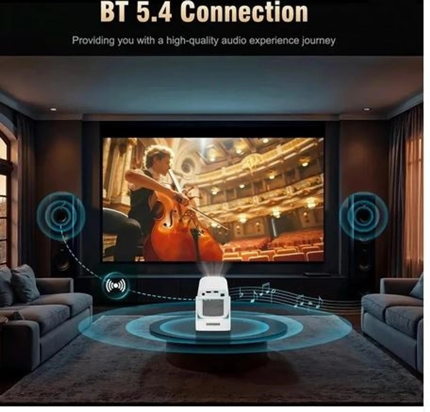 Image of Divine creation HY 260 Smart HD LED Projector with WiFi Built-in Speaker Dual Band WiFi D23 (8000 lm / 1 Speaker / Wireless / Remote Controller) Portable Projector