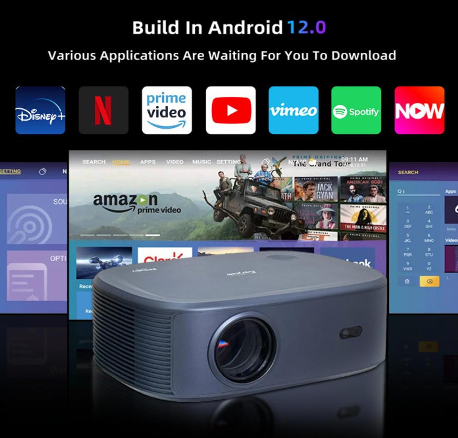 Image of Toptro Dolby Digital Plus Certified Q11 Max Projector 4K Ultra HD,34000 Lumen (16000 lm / Wireless / Remote Controller) Portable Projector