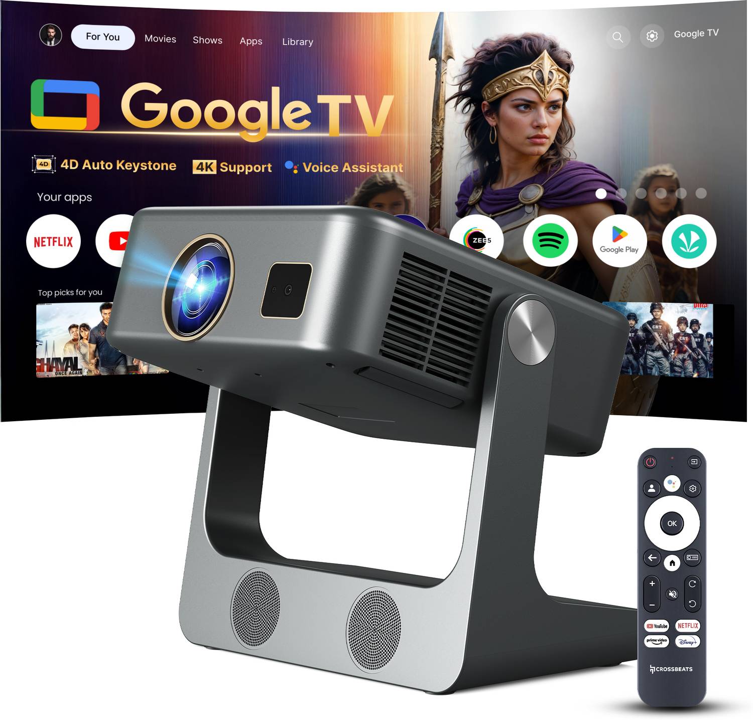 CrossBeats Lumex Solis 1000 4k Ultra HD Projector - Image 1