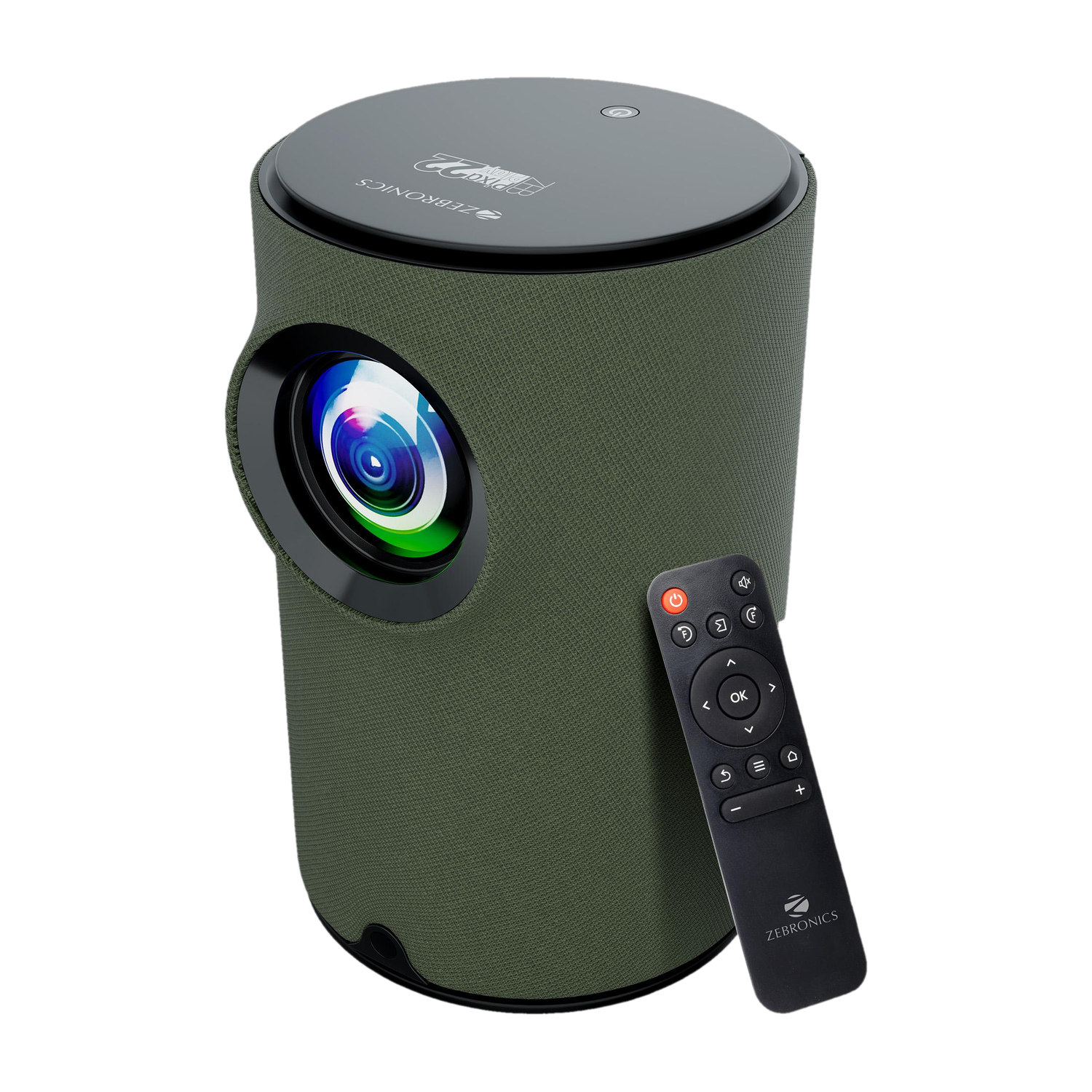 ZEBRONICS PIXAPLAY 22 (3400 lm / 1 Speaker / Wireless / Remote Controller) Portable with Electronic Focus, Multi Connectivity & Supported Formats, In-built Speaker, Dual Band Connectivity, Cotton Swab Pack , Stunning 720p HD Smart Projector