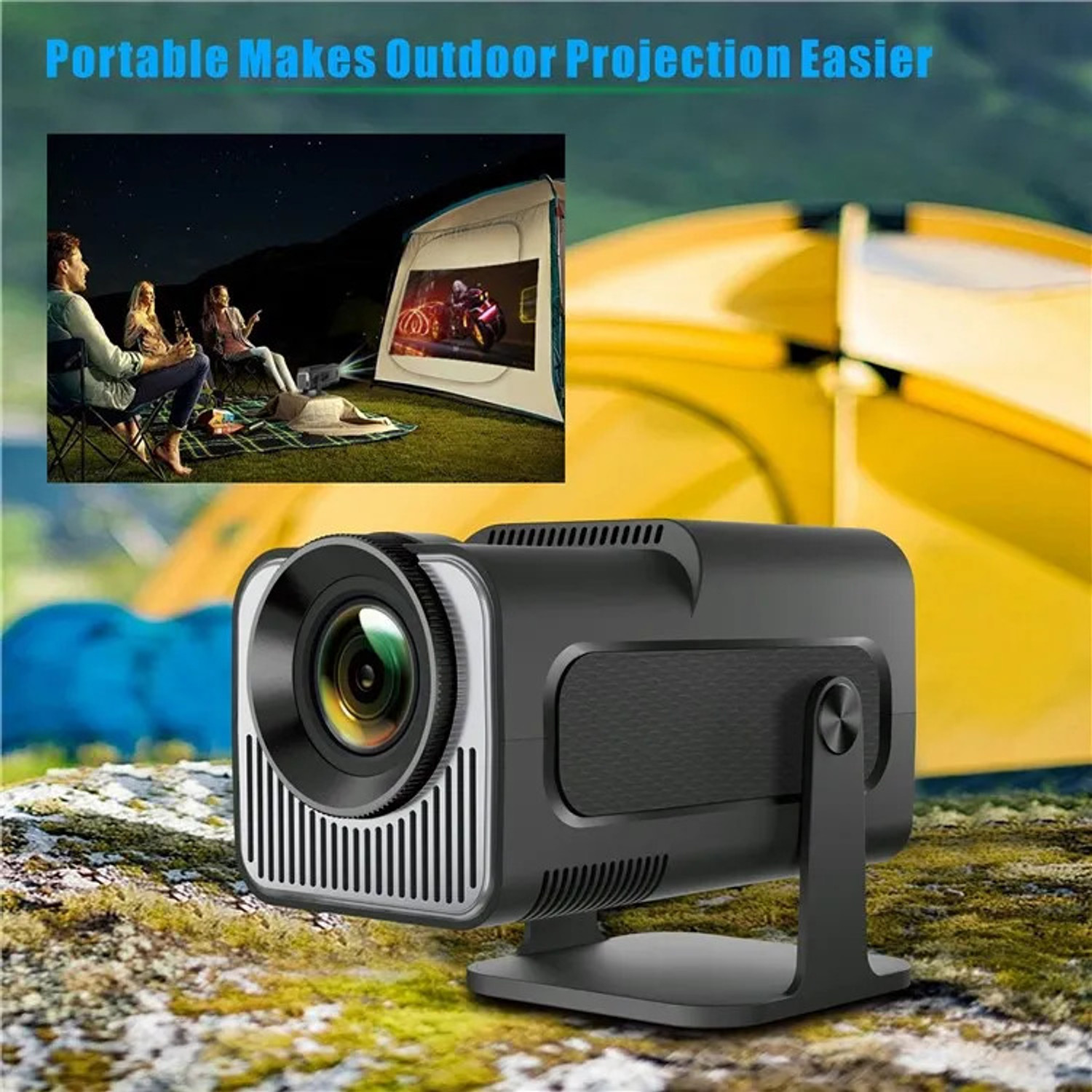 Image of Divine creation HY320 Mini 4K Support Smart Android 13 Projector with WiFi 6 HD Home Theater B33 (5000 lm / Wireless / Remote Controller) Portable Projector