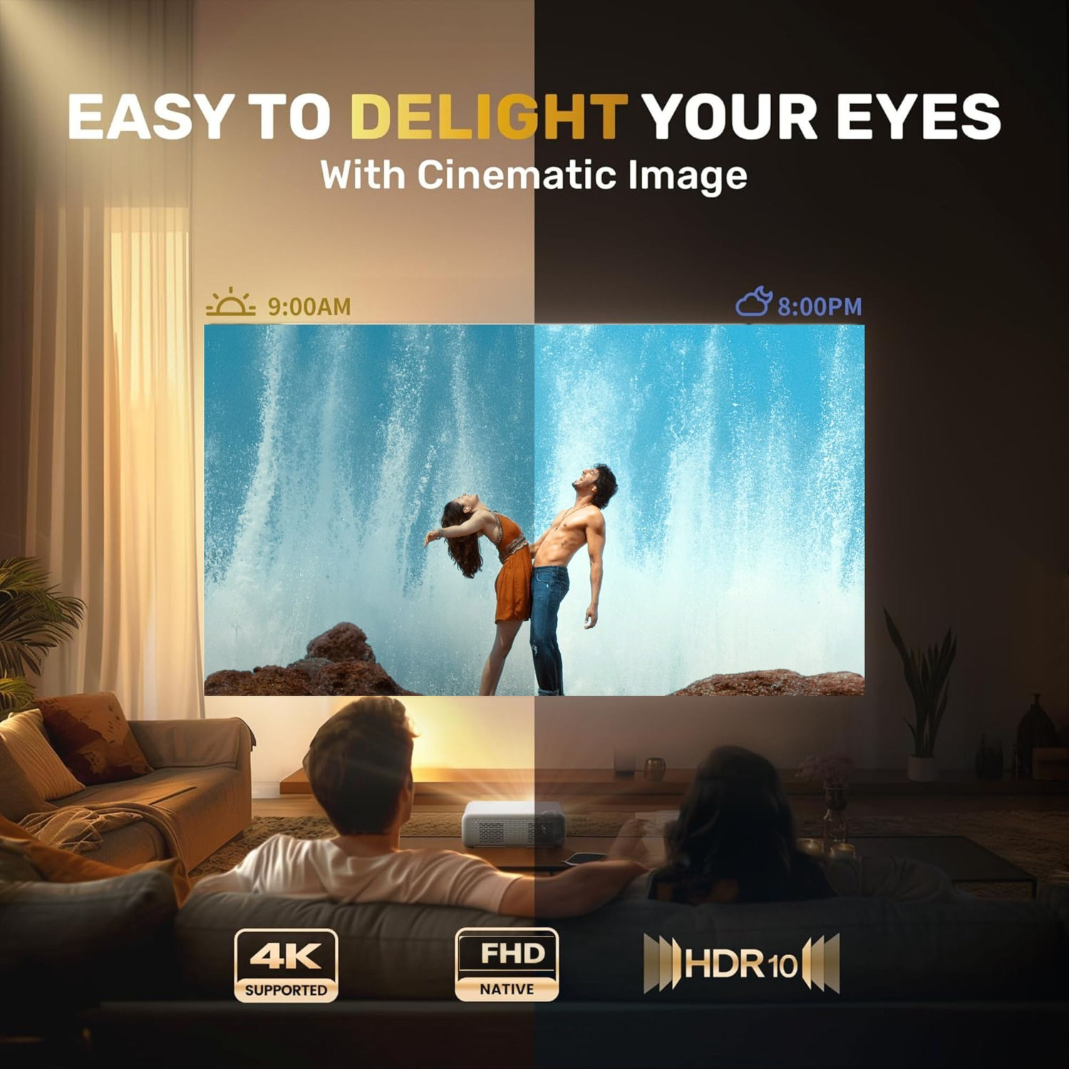 Image of Prime Projector Aura 4K AI Smart Projector (A4K-01) 4K HD Processing | AI Color Engine Pro | (13500 lm / 2 Speaker / Wireless / Remote Controller) Portable Projector