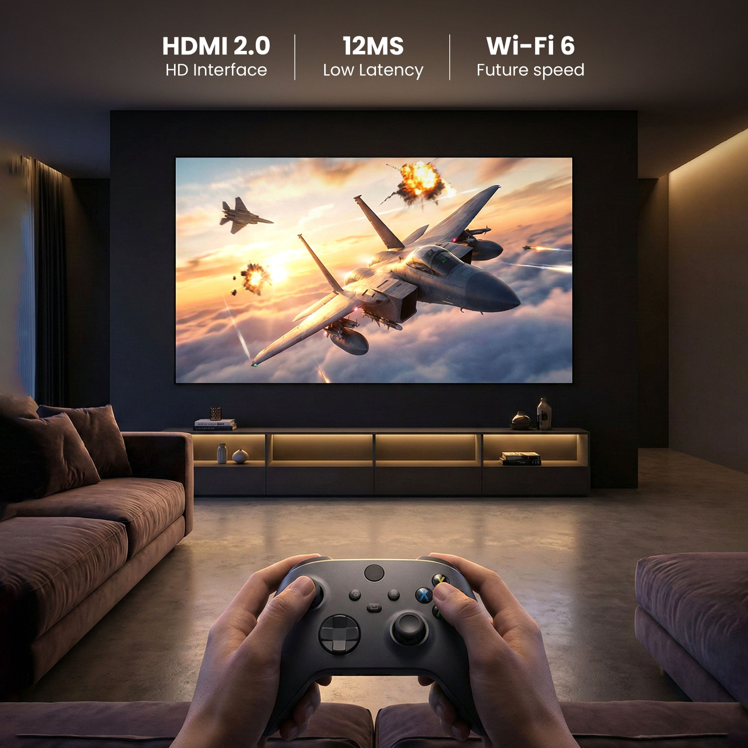 Image of VRT Smart Mini Projector N900 |Android 13, 1080p, 4K Support, Wi-Fi 6, Auto Keystone (500 lm / 1 Speaker / Wireless / Remote Controller) Portable Projector